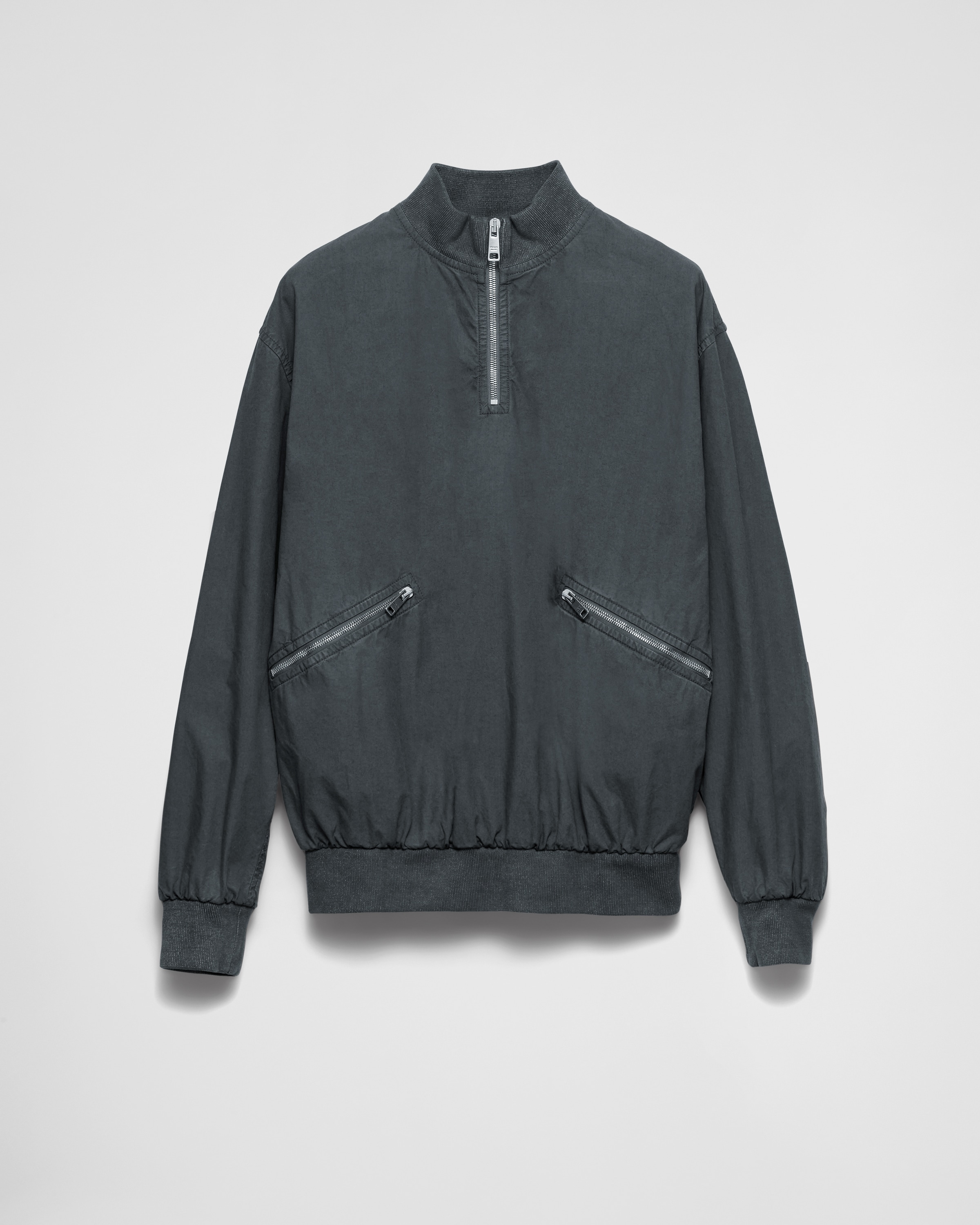 Lead Gray Cotton blouson jacket | PRADA