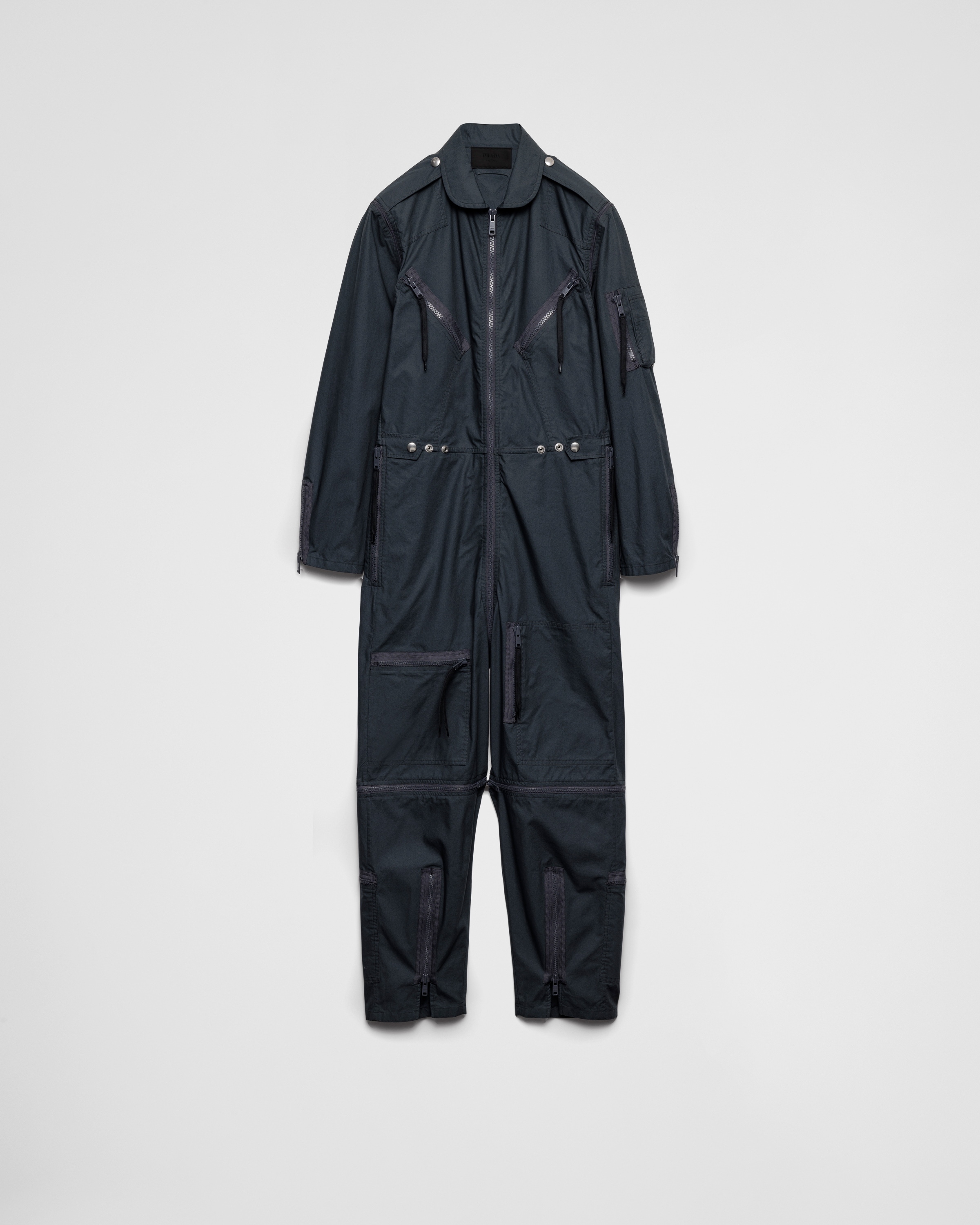 シルバーグレー コットン ジャンプスーツ | PRADA