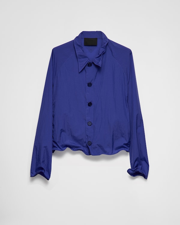 Baltic Blue Cotton blend blouson jacket | PRADA
