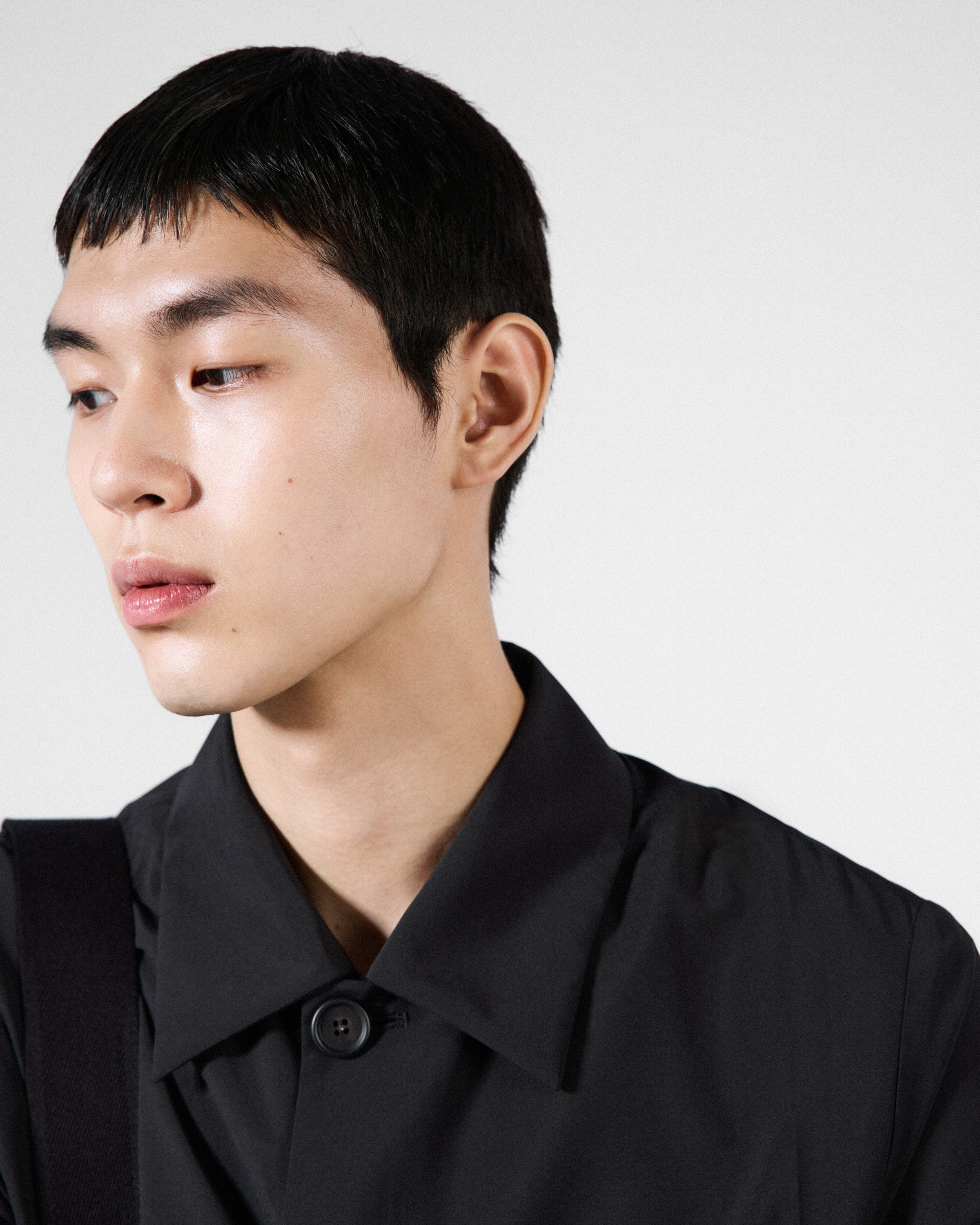 ブラック ウールブレンド コート | PRADA