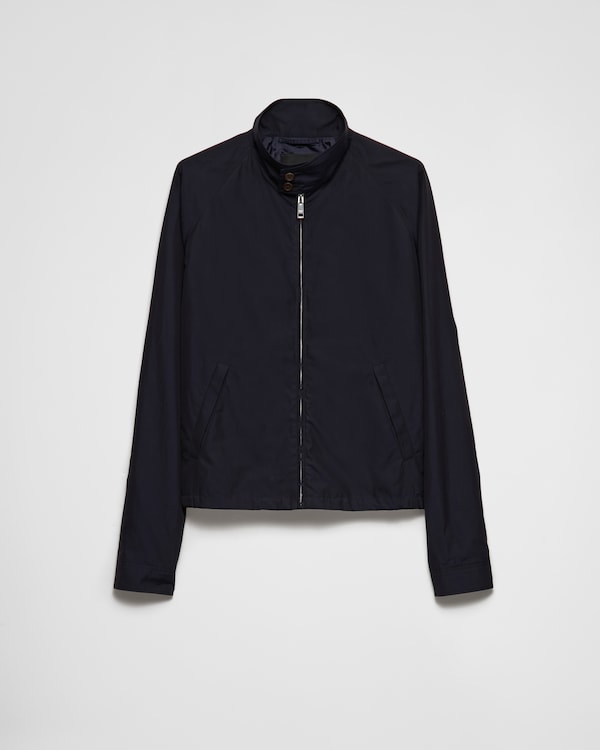 Baltic Blue Cotton blend blouson jacket | PRADA