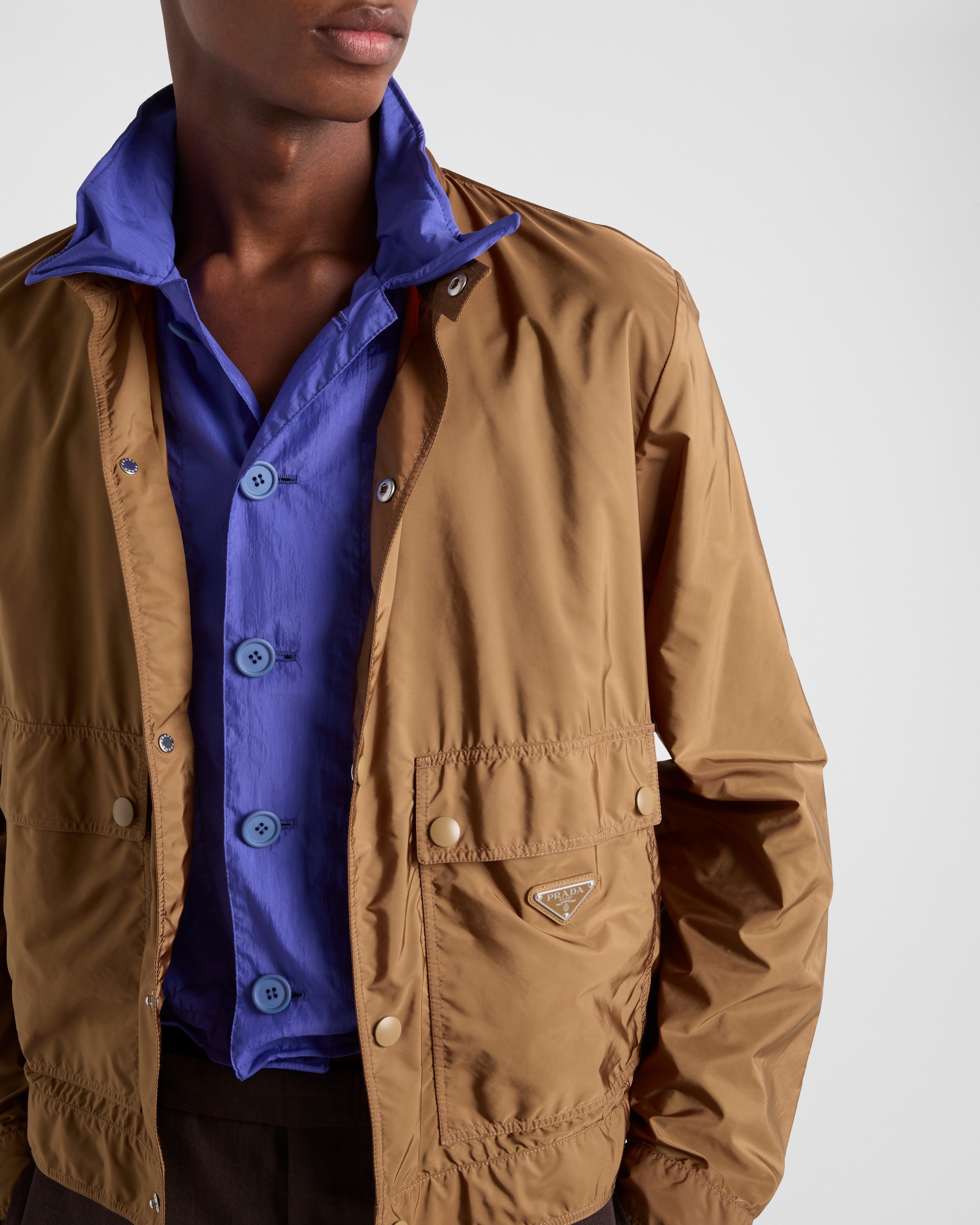 Prada Re-nylon Jacket In Cinnamon