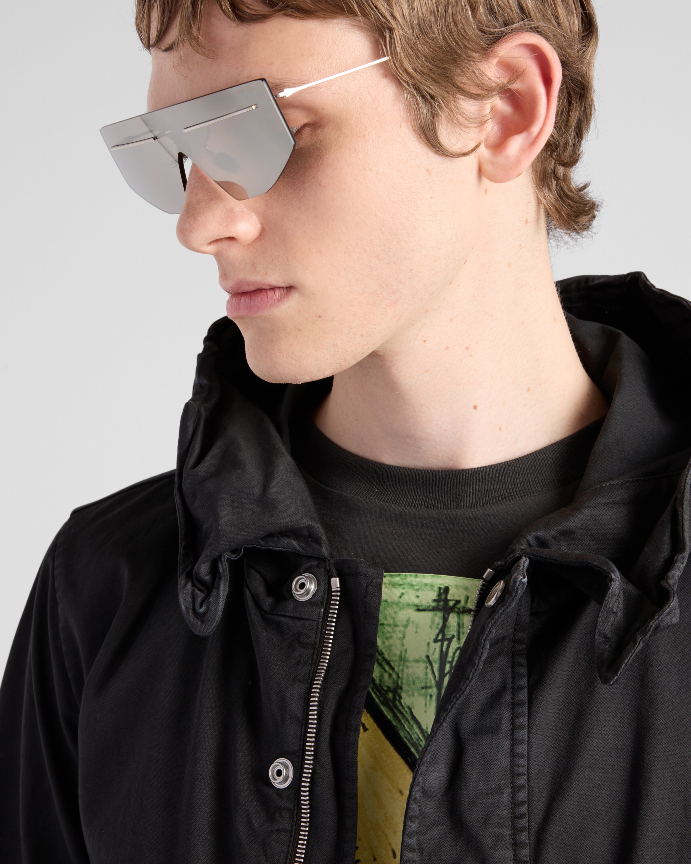 Black Cropped cotton blouson jacket | PRADA