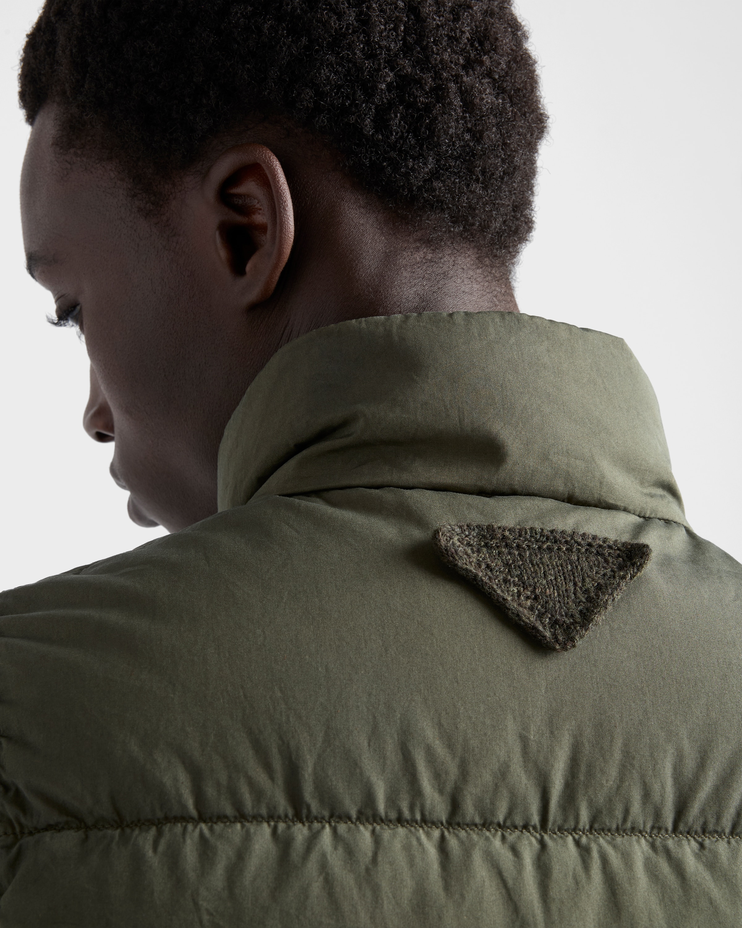 Forest Green Cotton down vest | PRADA - United States