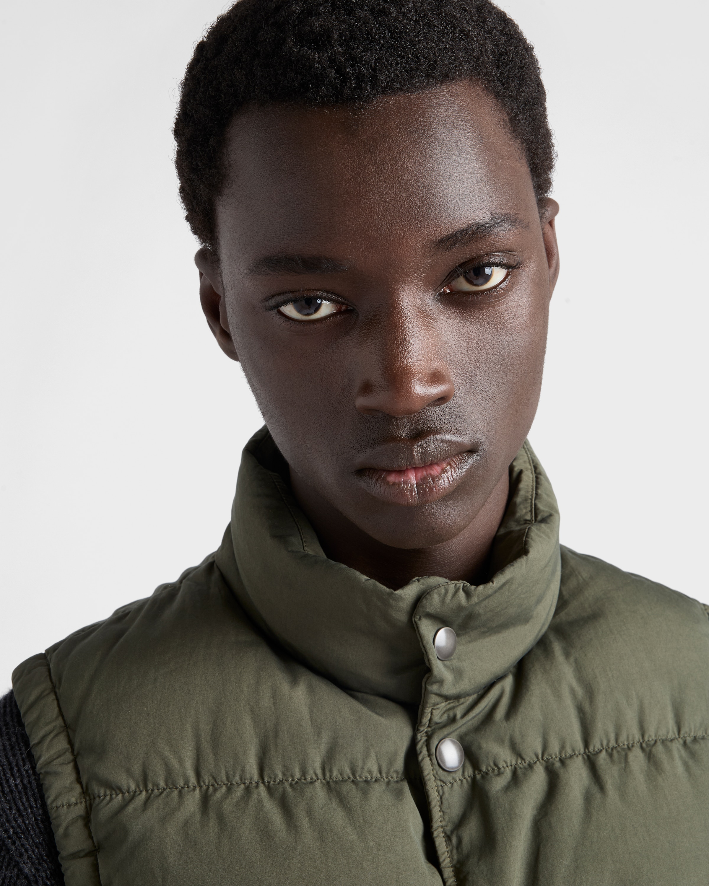 Military Green Cotton Down Vest | PRADA