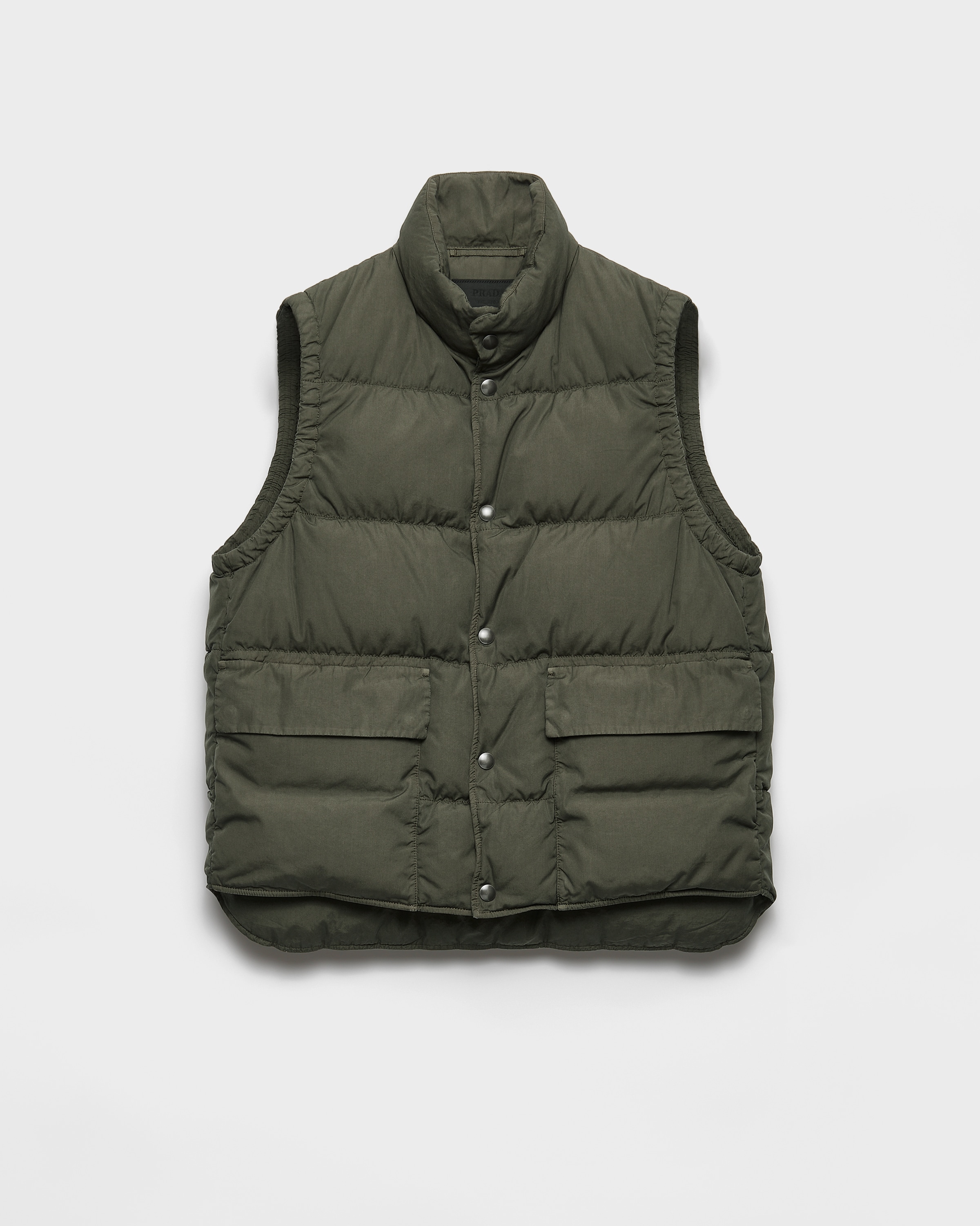Military Green Cotton Down Vest | PRADA