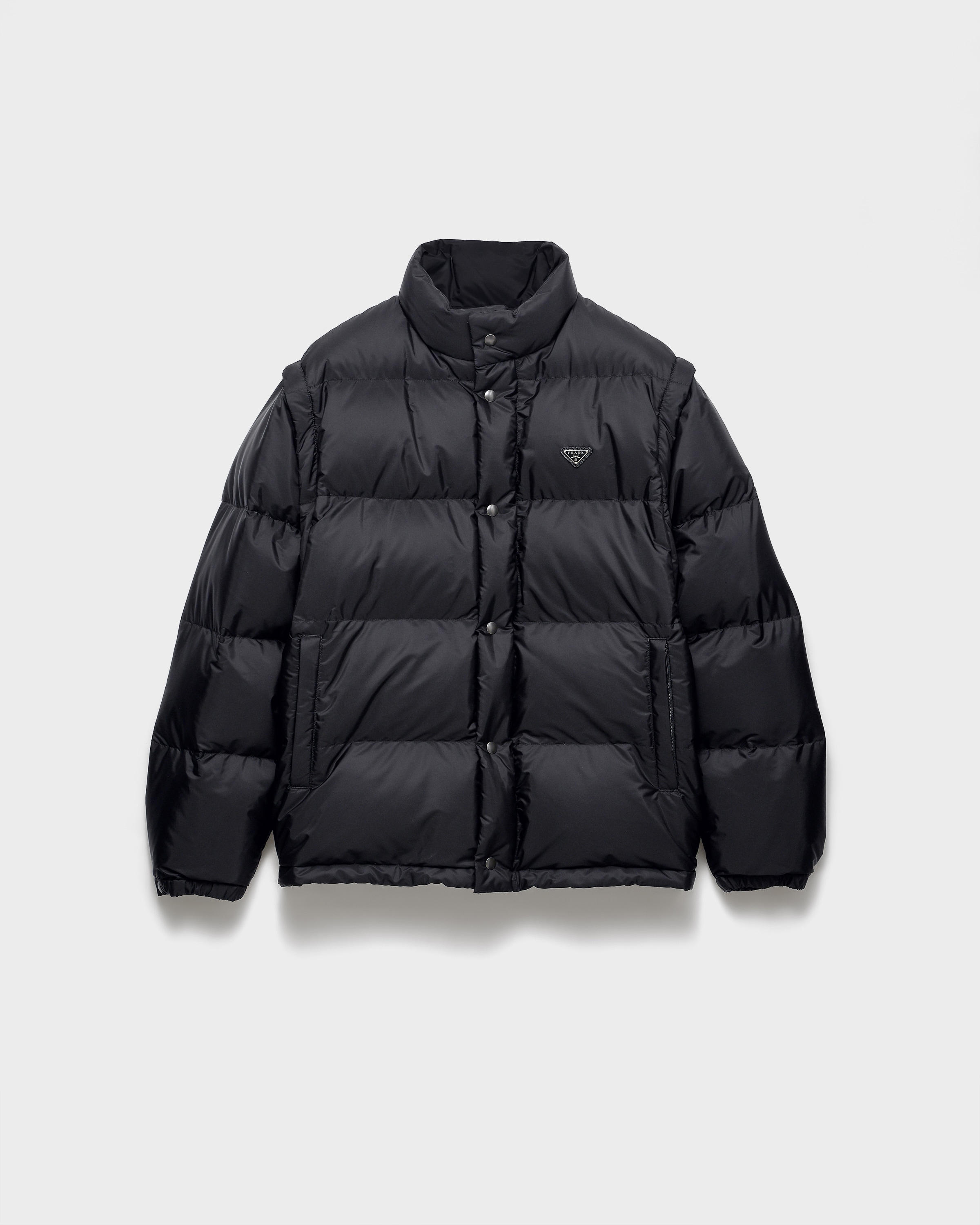 Black Medium-weight Re-nylon Down Jacket | PRADA - United States