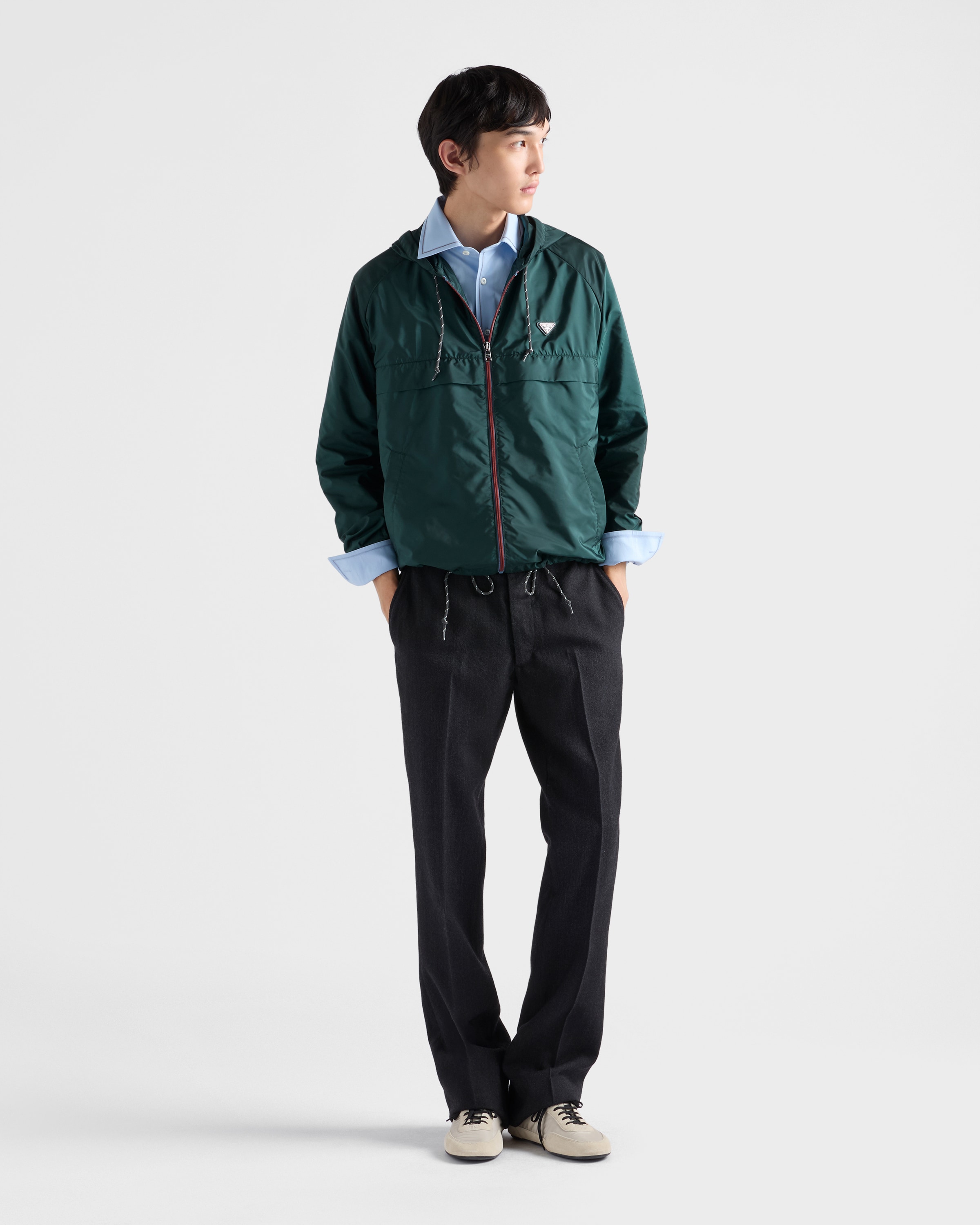 Bottle Green Re-nylon Blouson Jacket | PRADA - United States