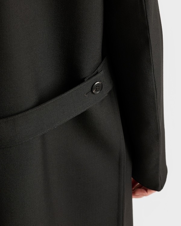 モヘヤウール レインコート - ブラック モヘヤウール レインコート - ブラック