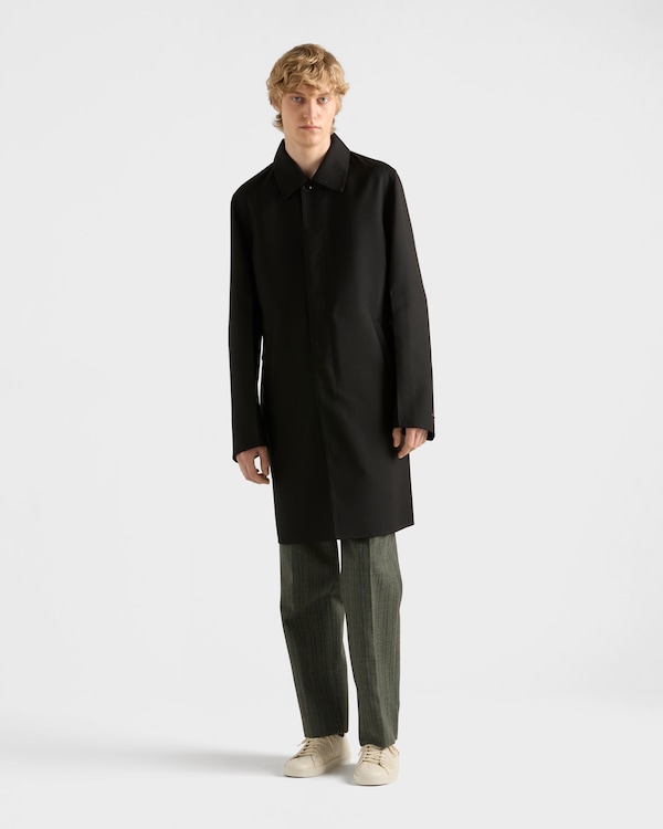 モヘヤウール レインコート - ブラック モヘヤウール レインコート - ブラック