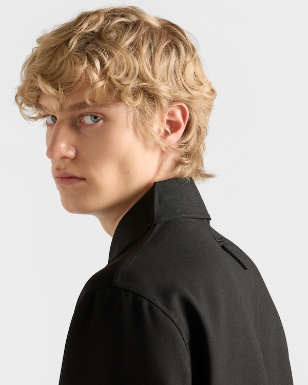 モヘヤウール レインコート - ブラック モヘヤウール レインコート - ブラック