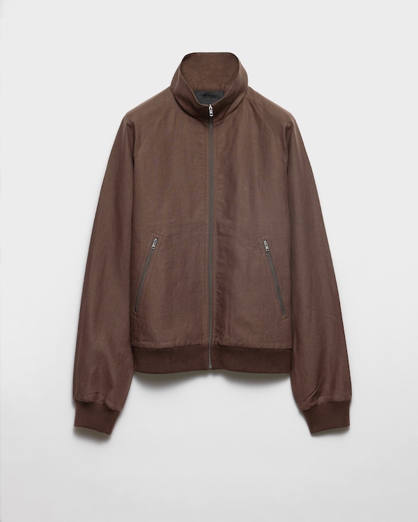 Ebony Cotton blend blouson jacket | PRADA