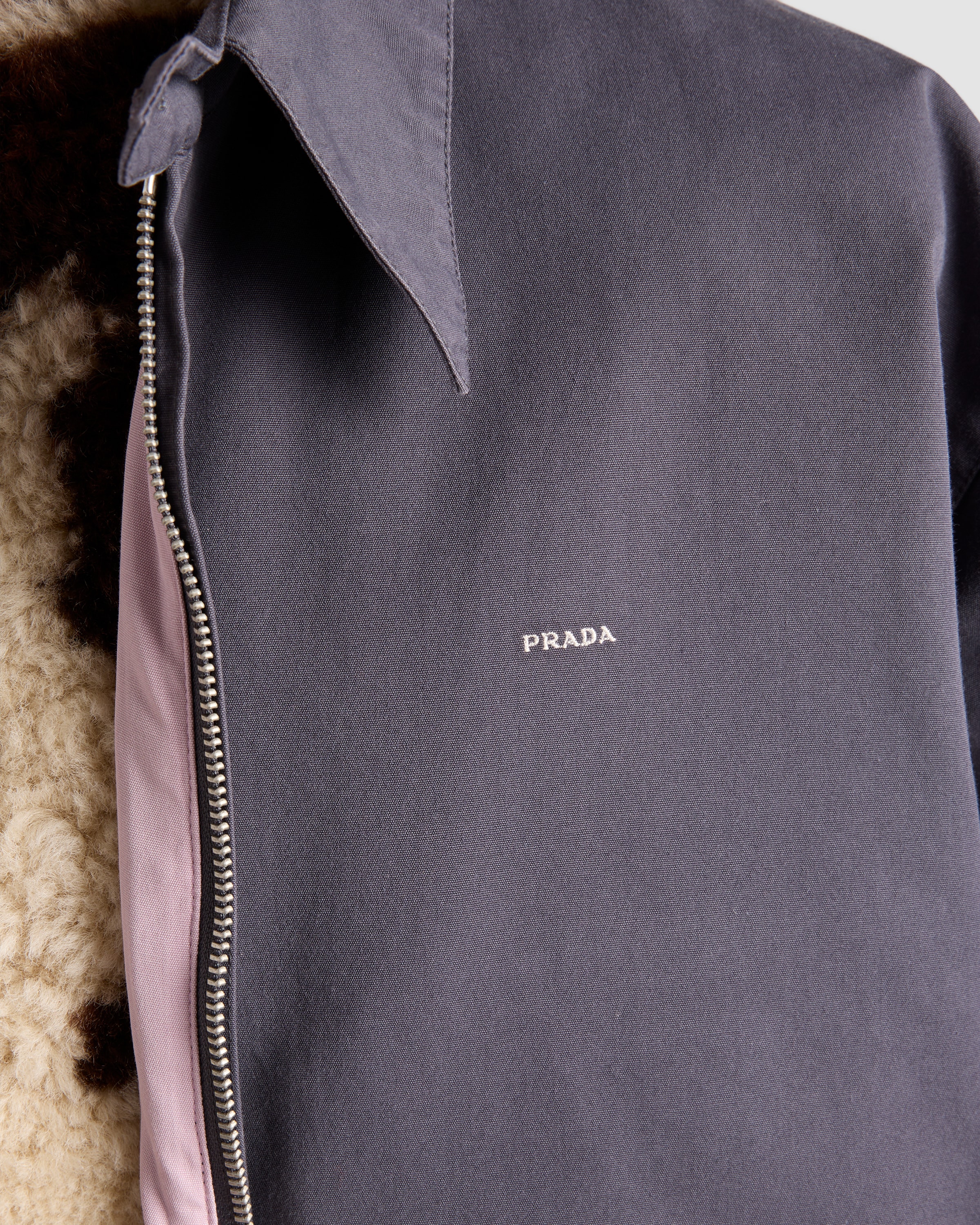 グレー／ピンク コットン ジャケット | PRADA