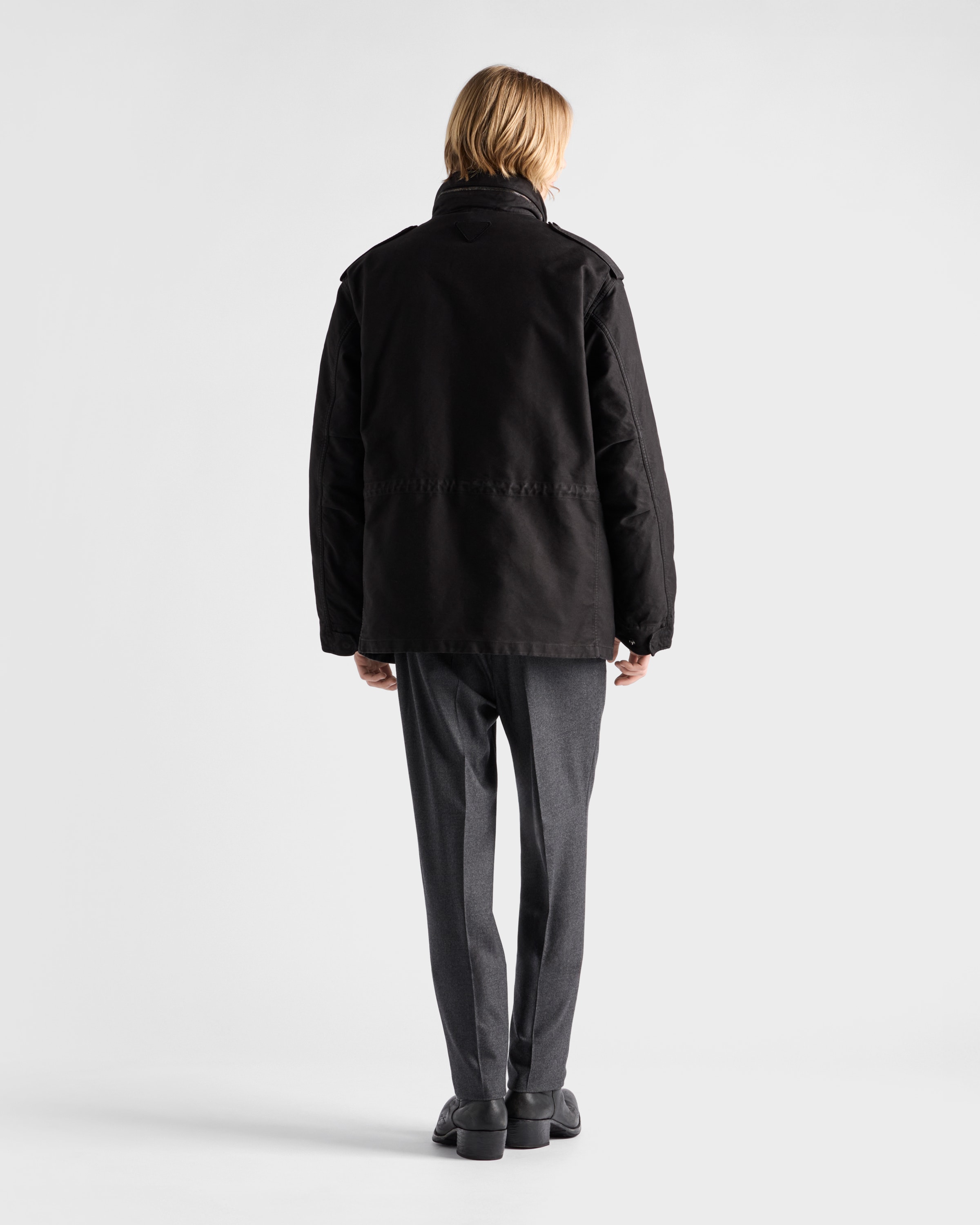 Black Medium-weight Cotton Down Jacket | PRADA - United States
