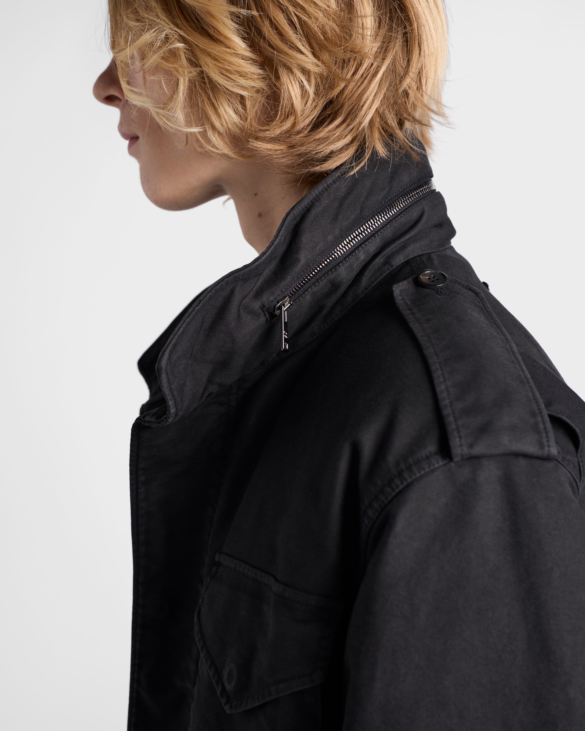 Prada Medium-weight Cotton Down Jacket In Black