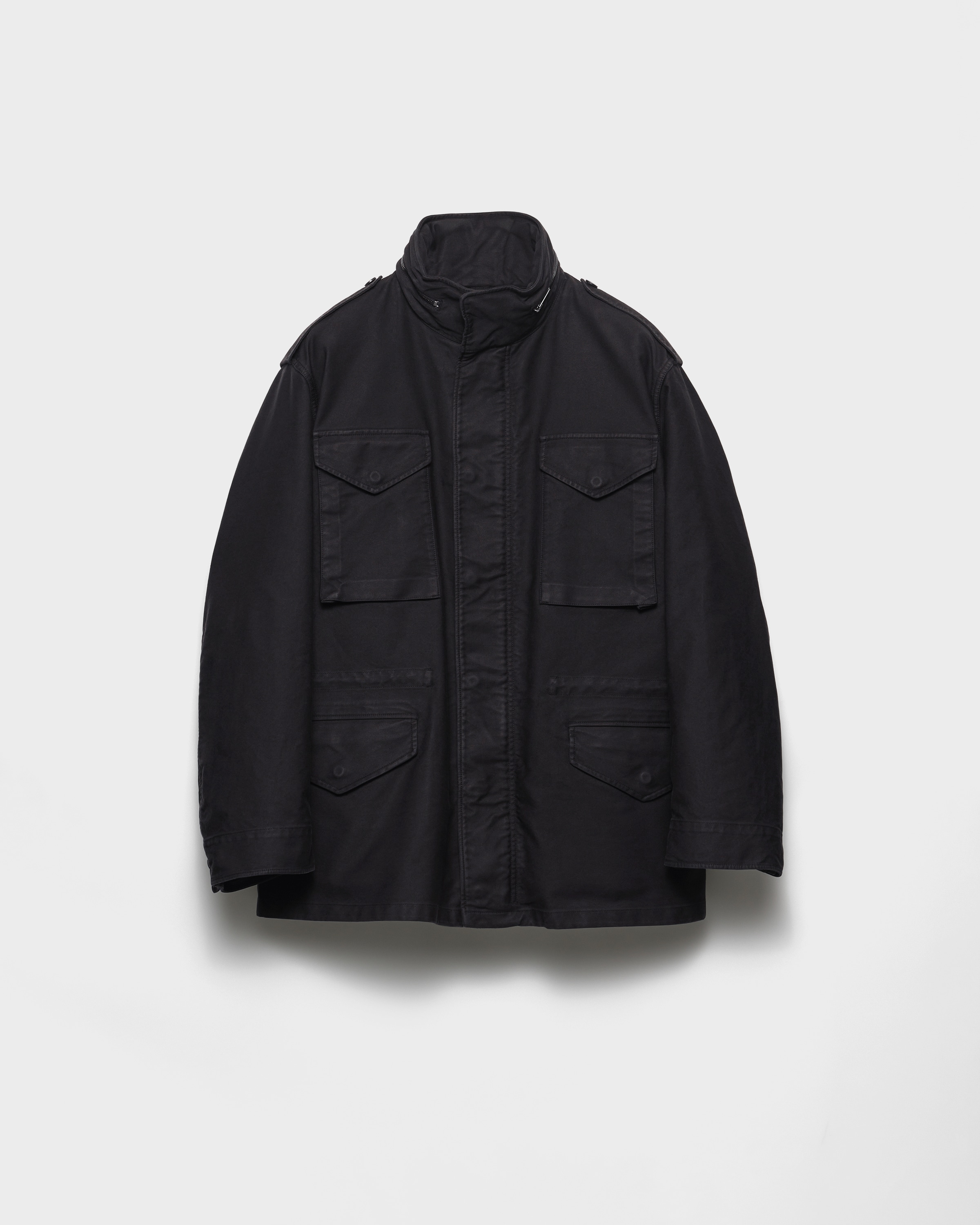 Prada Medium-weight Cotton Down Jacket In Black