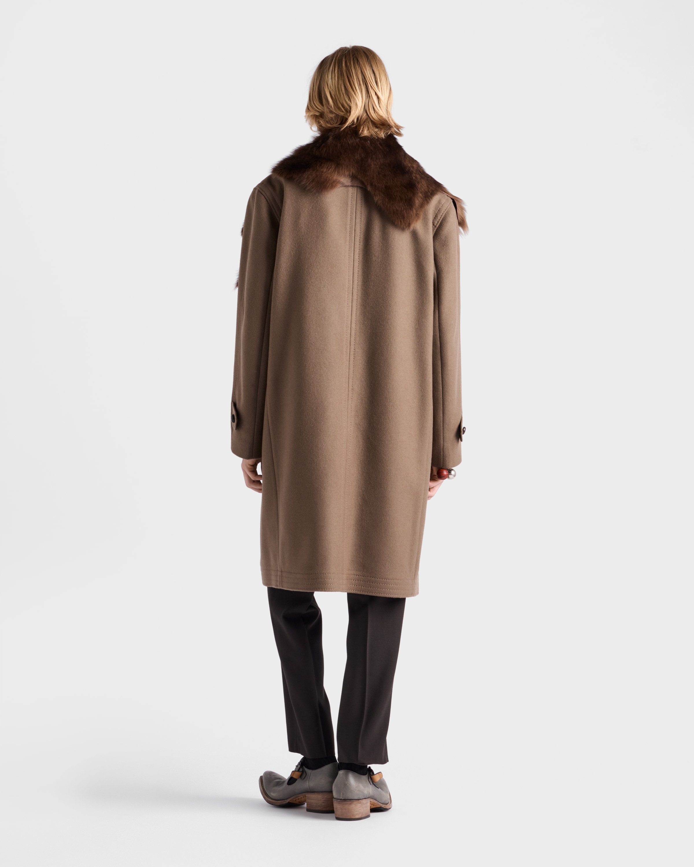 値下げ不可　23aw Prada doublewool duffle coat Prada double-breasted Wool Duffle Coat | Black | FARFETCH ID
