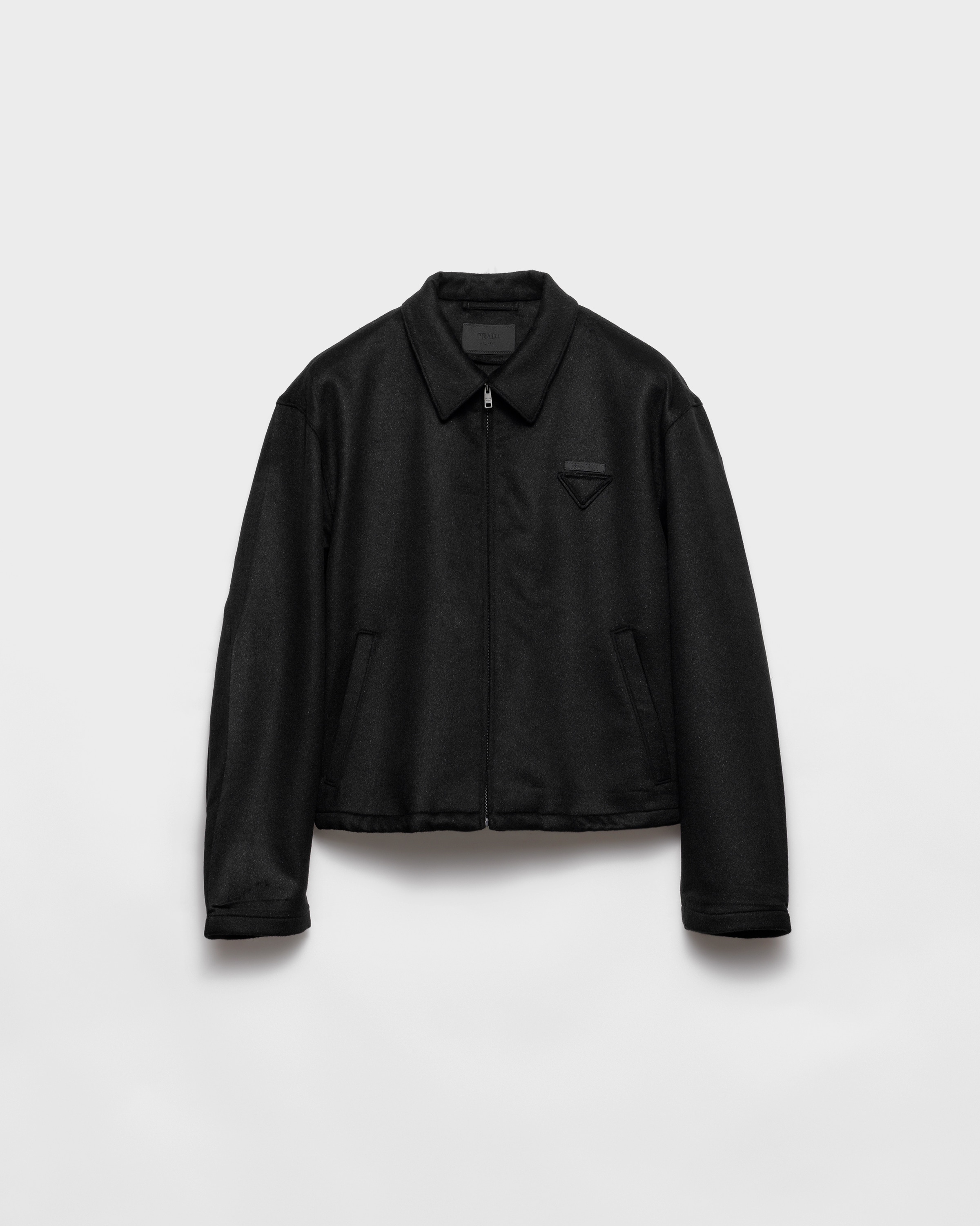 Prada Wool And Cashmere Blouson Jacket, Man, Black, Size XL