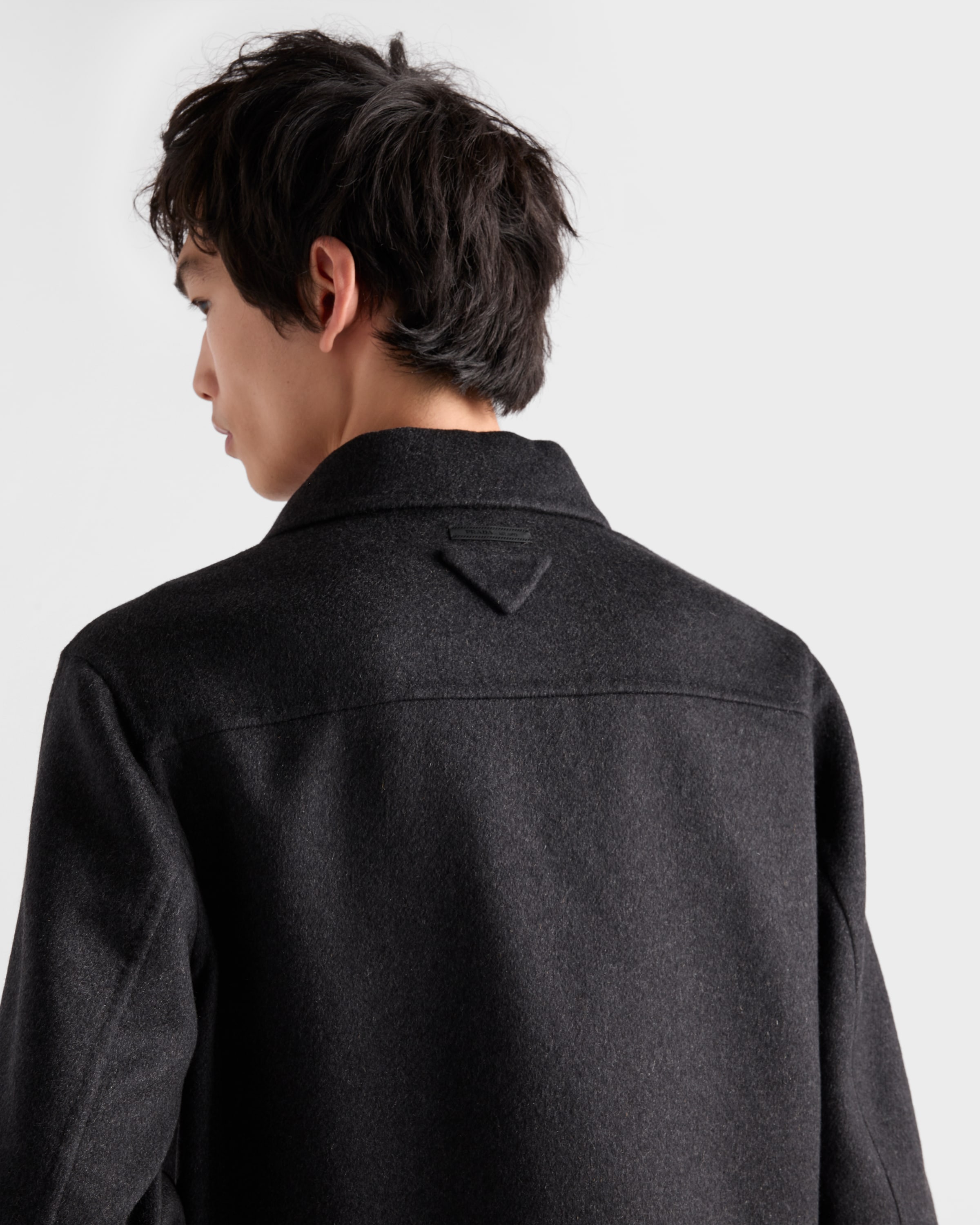 Anthracite Gray Cashmere blouson jacket | PRADA