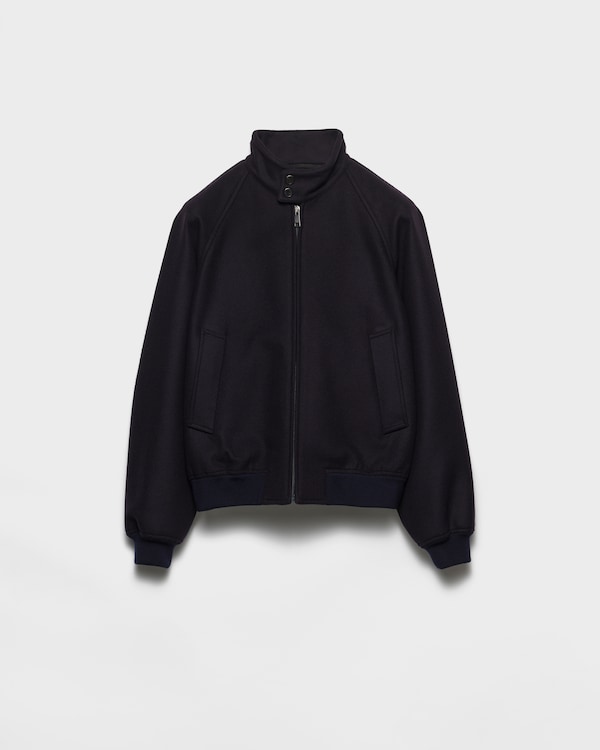 prada ジップアップ ヴァージンウール ブラック ブルゾン ブラック ウール ブルゾン | PRADA