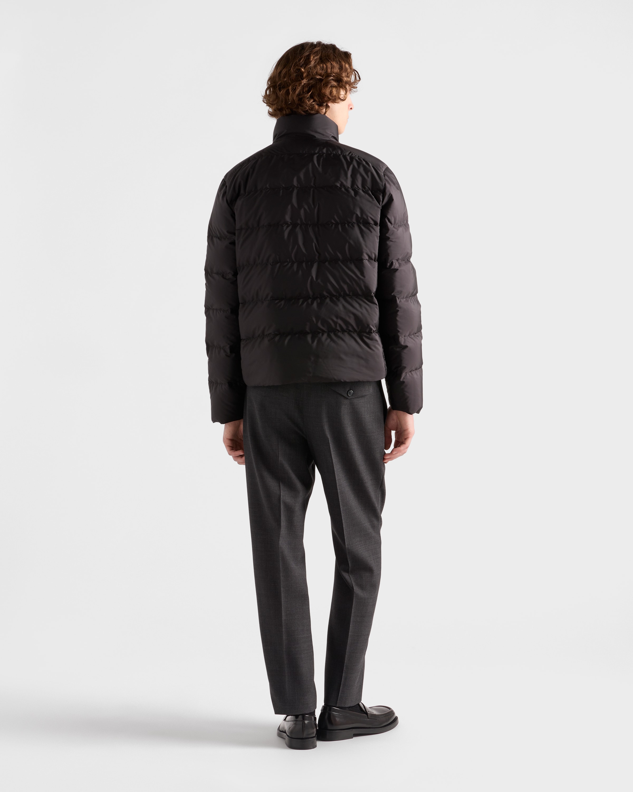 Black Medium-weight Re-nylon Down Jacket | PRADA