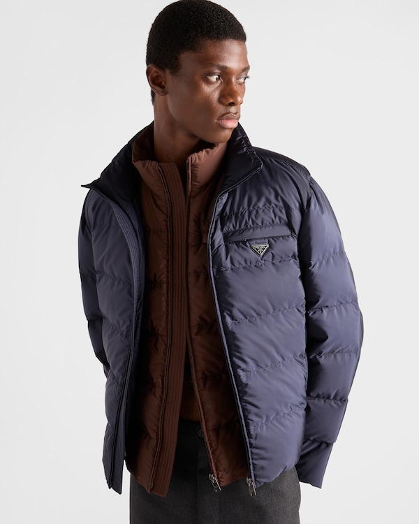 Medium-weight Re-Nylon down jacket - Blue Medium-weight Re-Nylon down jacket - Blue