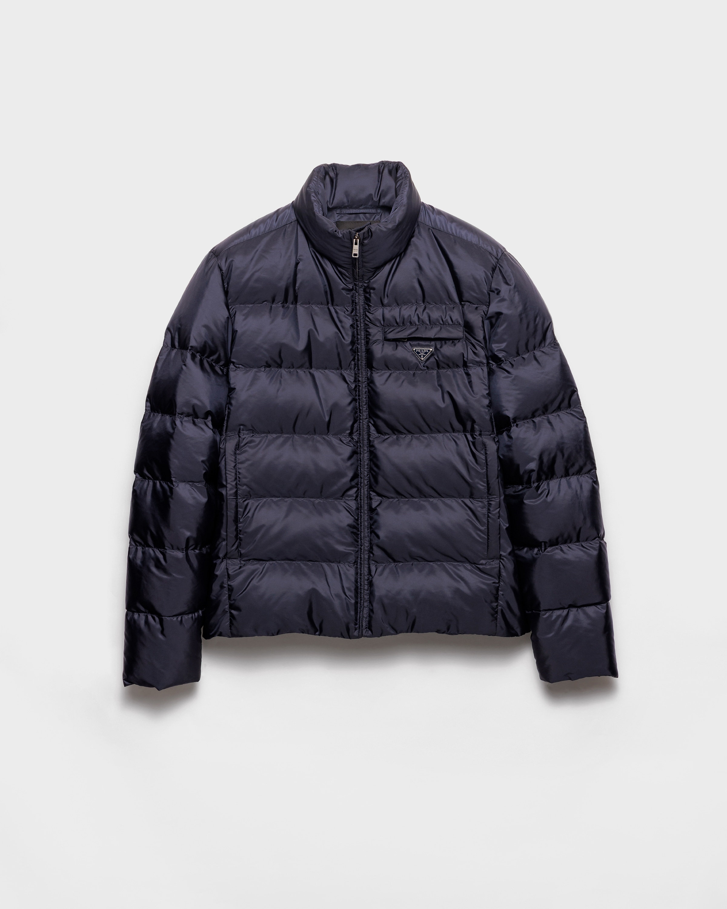 Prada Medium-weight Re-nylon Down Jacket, Man, Blue, Size 54