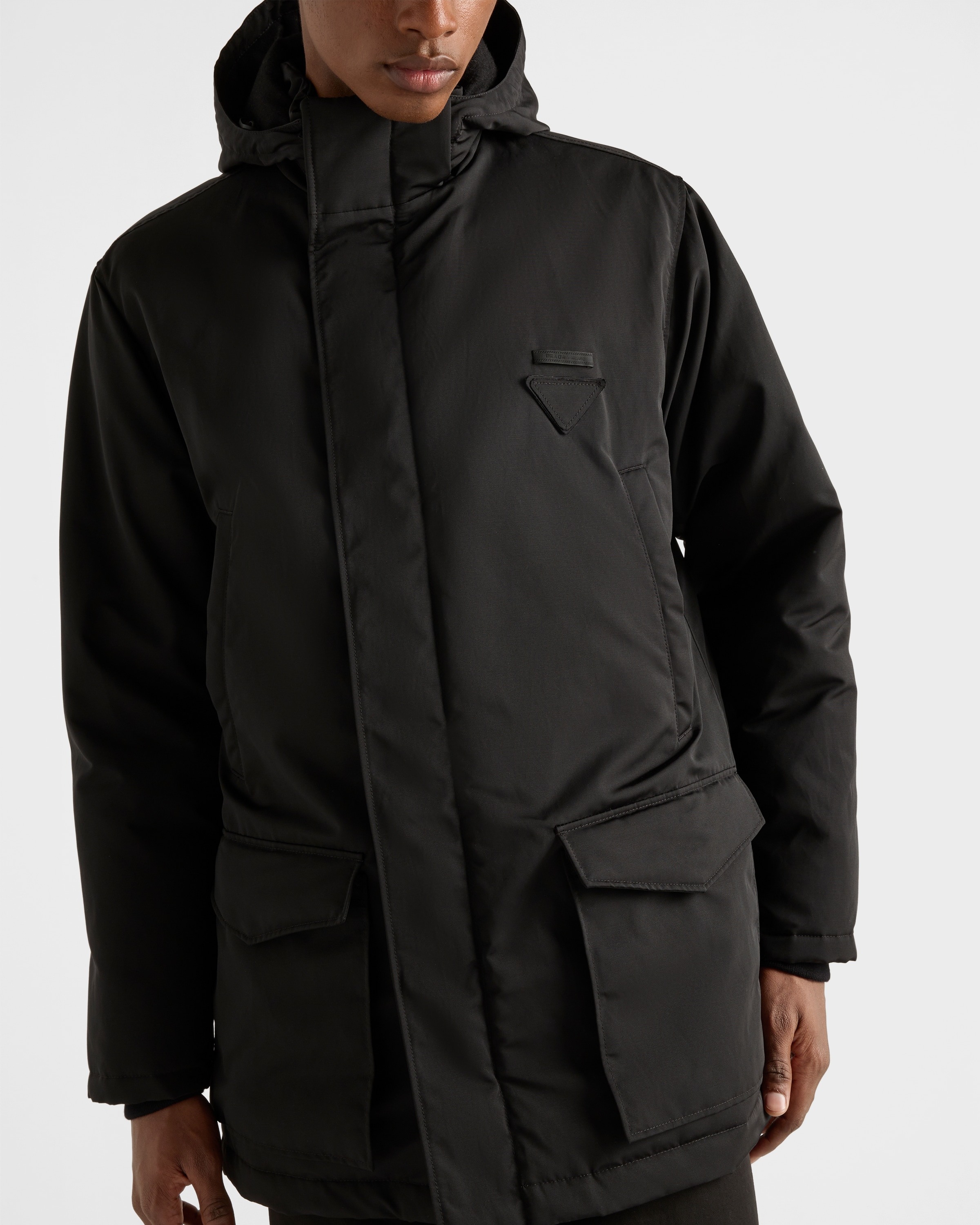Black Medium-weight Technical Fabric Down Jacket | PRADA
