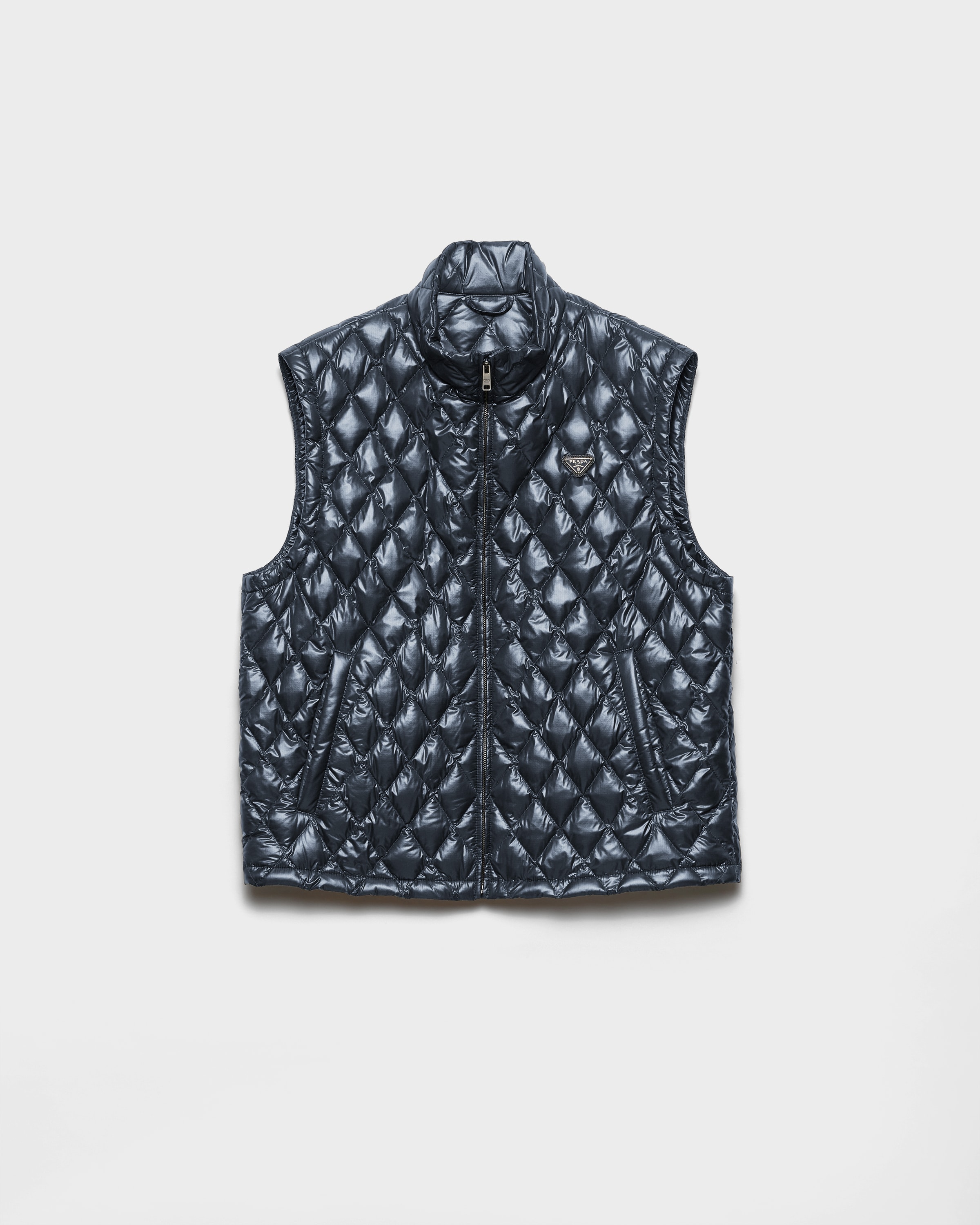 Navy Technical fabric down vest | PRADA