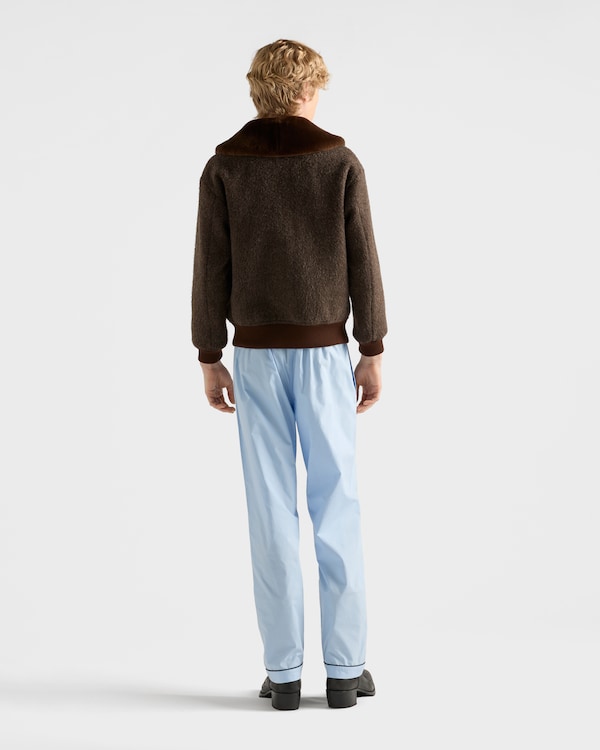 Wool blouson jacket with shearling collar Wool blouson jacket with shearling collar