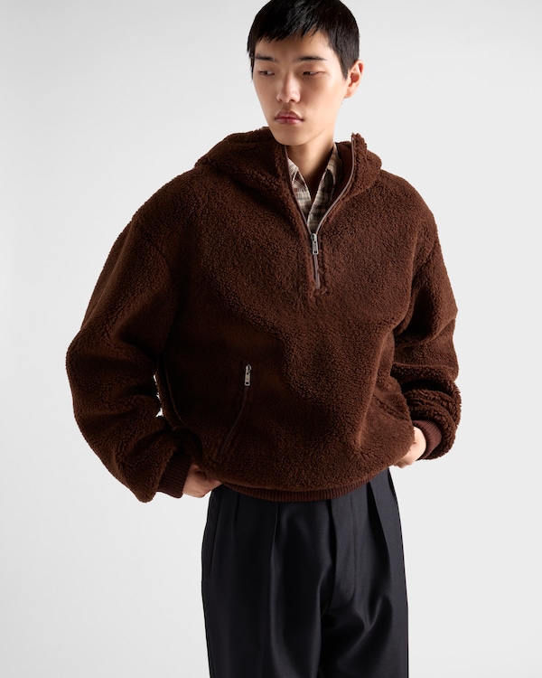 Wool blend hoodie - Cocoa Brown Wool blend hoodie - Cocoa Brown