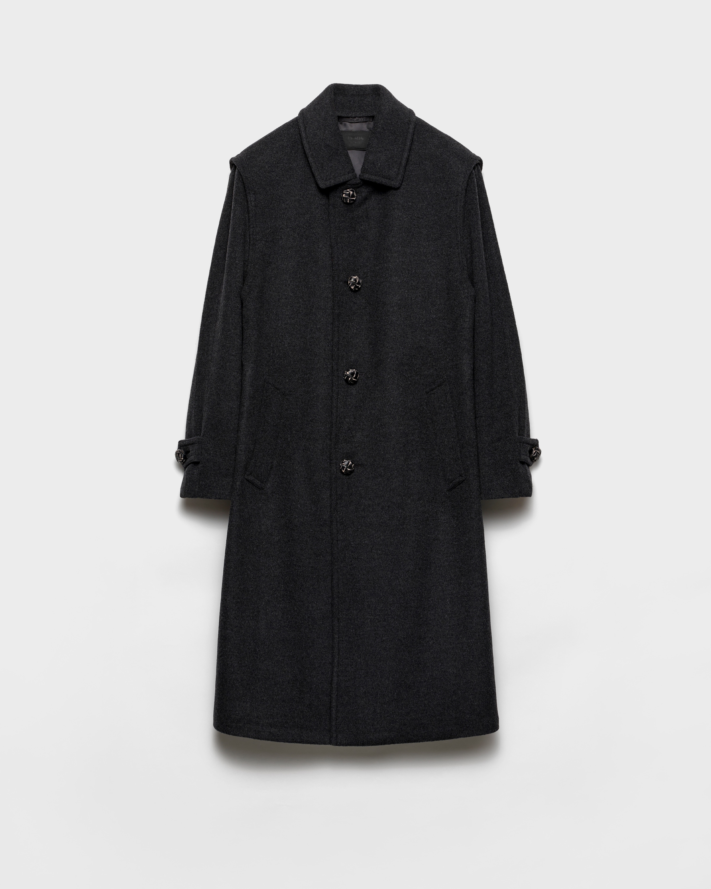PRADA ダークグレー チェスターコート PRADA プラダ 22AW ダブルチェスターコート ダークグレー ウール