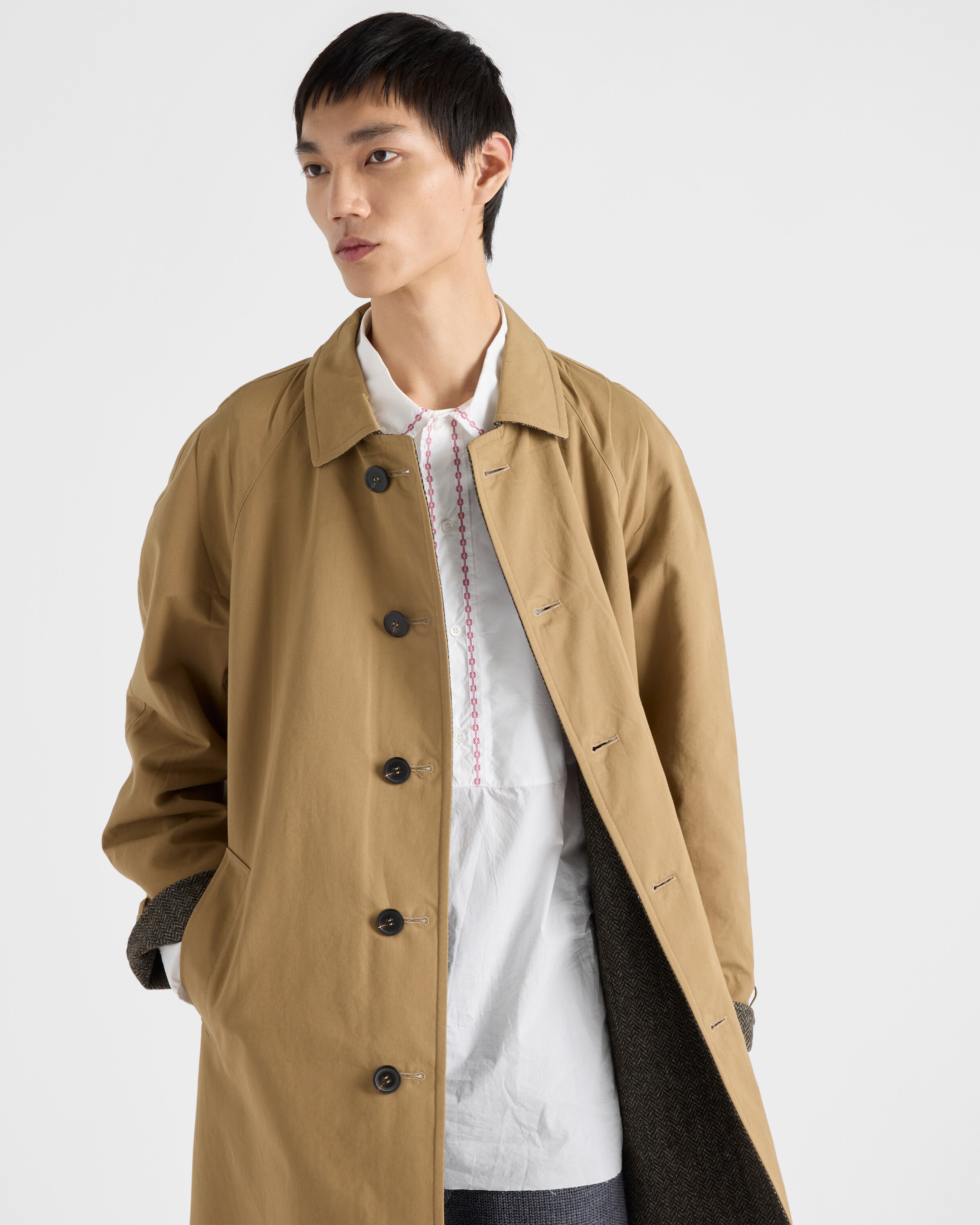 コルクベージュ コットン コート | PRADA - 日本