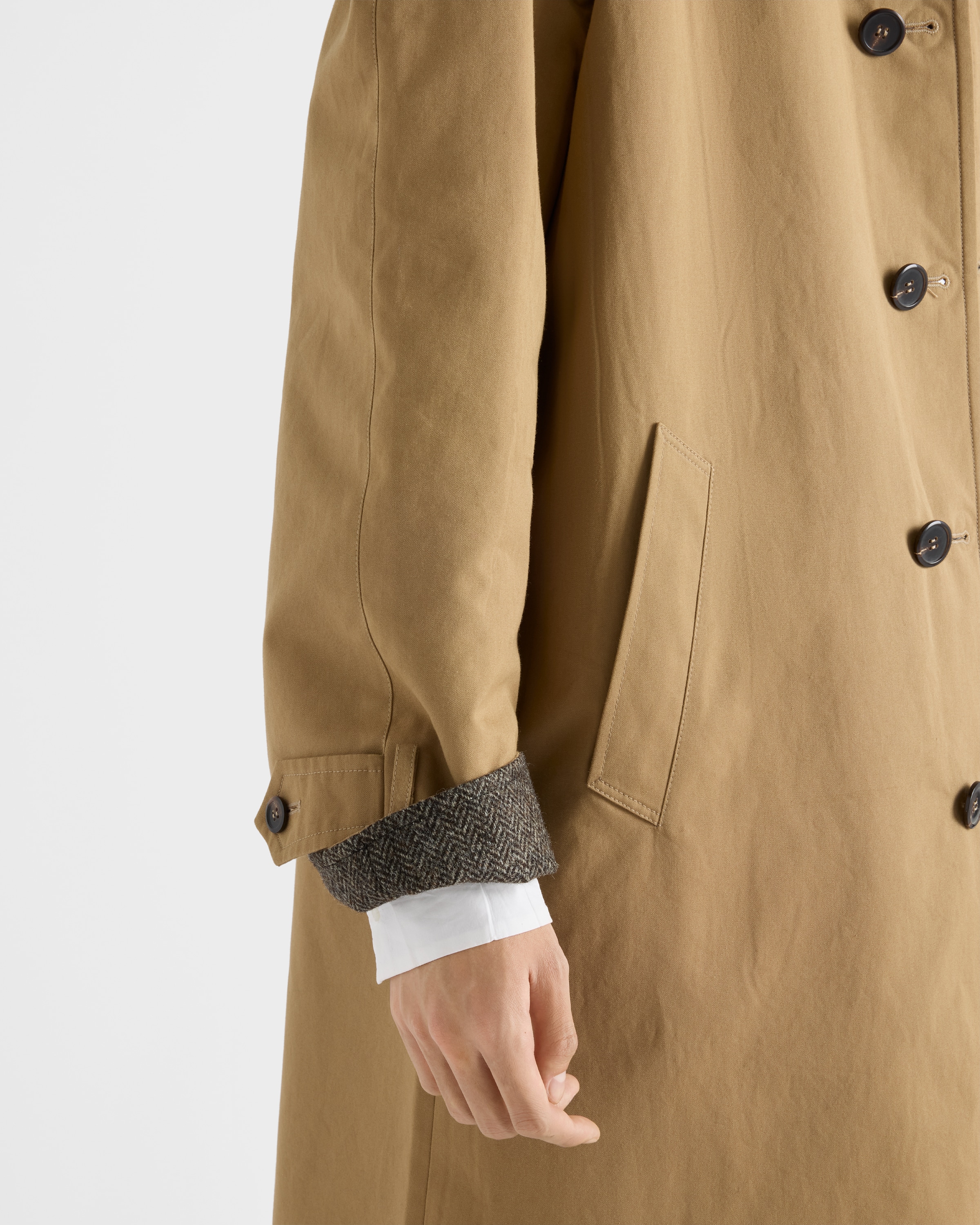 コルクベージュ コットン コート | PRADA - 日本