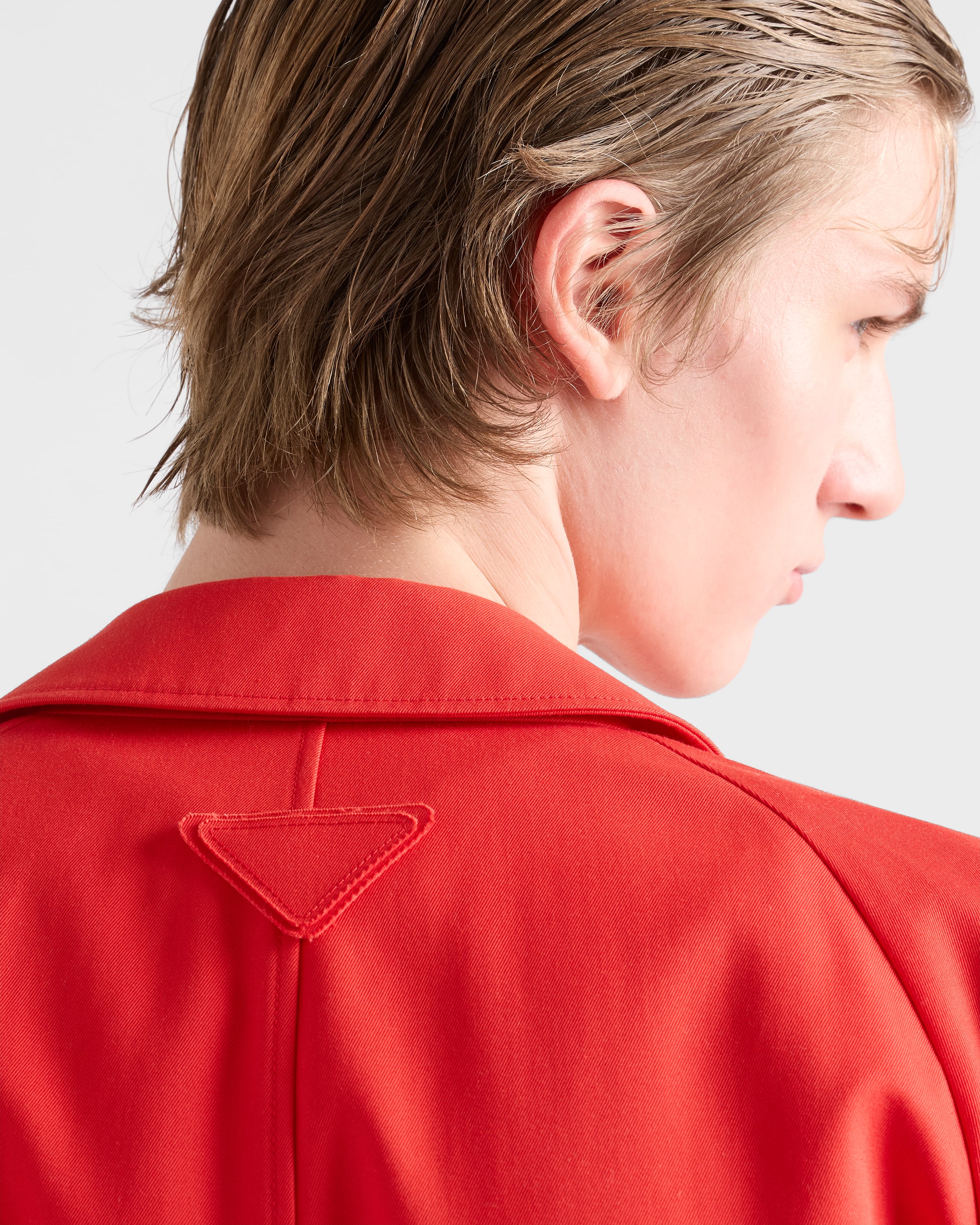 Red Technical Gabardine Coat | PRADA - United States