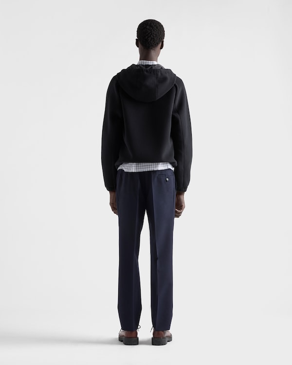 连帽织物面料短夹克 - 黑色 连帽织物面料短夹克 - 黑色