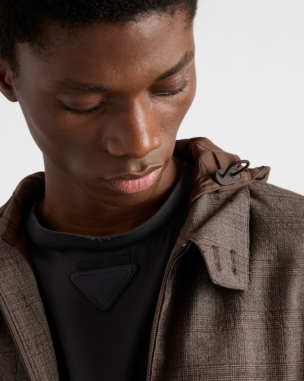 フード付 ウール ジャケット - ブラウン フード付 ウール ジャケット - ブラウン