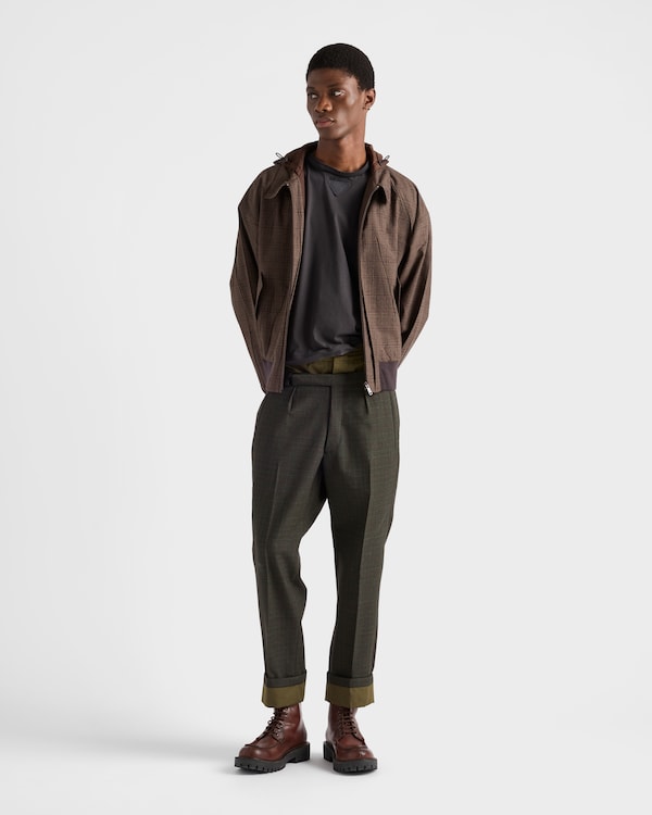 フード付 ウール ジャケット - ブラウン フード付 ウール ジャケット - ブラウン