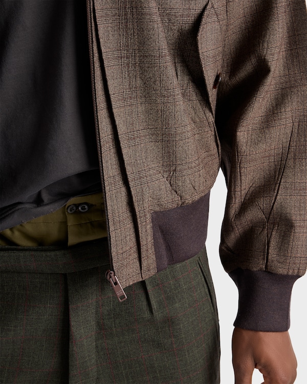 フード付 ウール ジャケット - ブラウン フード付 ウール ジャケット - ブラウン