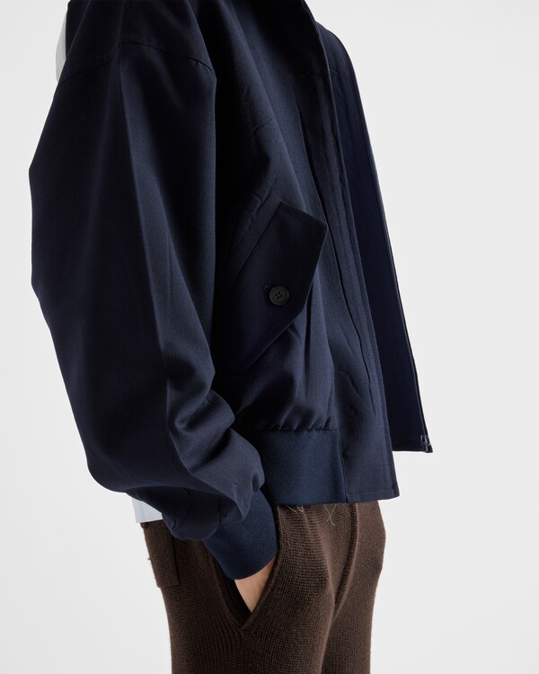 جاكيت من الصوف بقلنسوة - أزرق بحري جاكيت من الصوف بقلنسوة - أزرق بحري