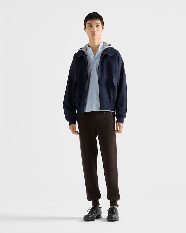 جاكيت من الصوف بقلنسوة - أزرق بحري جاكيت من الصوف بقلنسوة - أزرق بحري