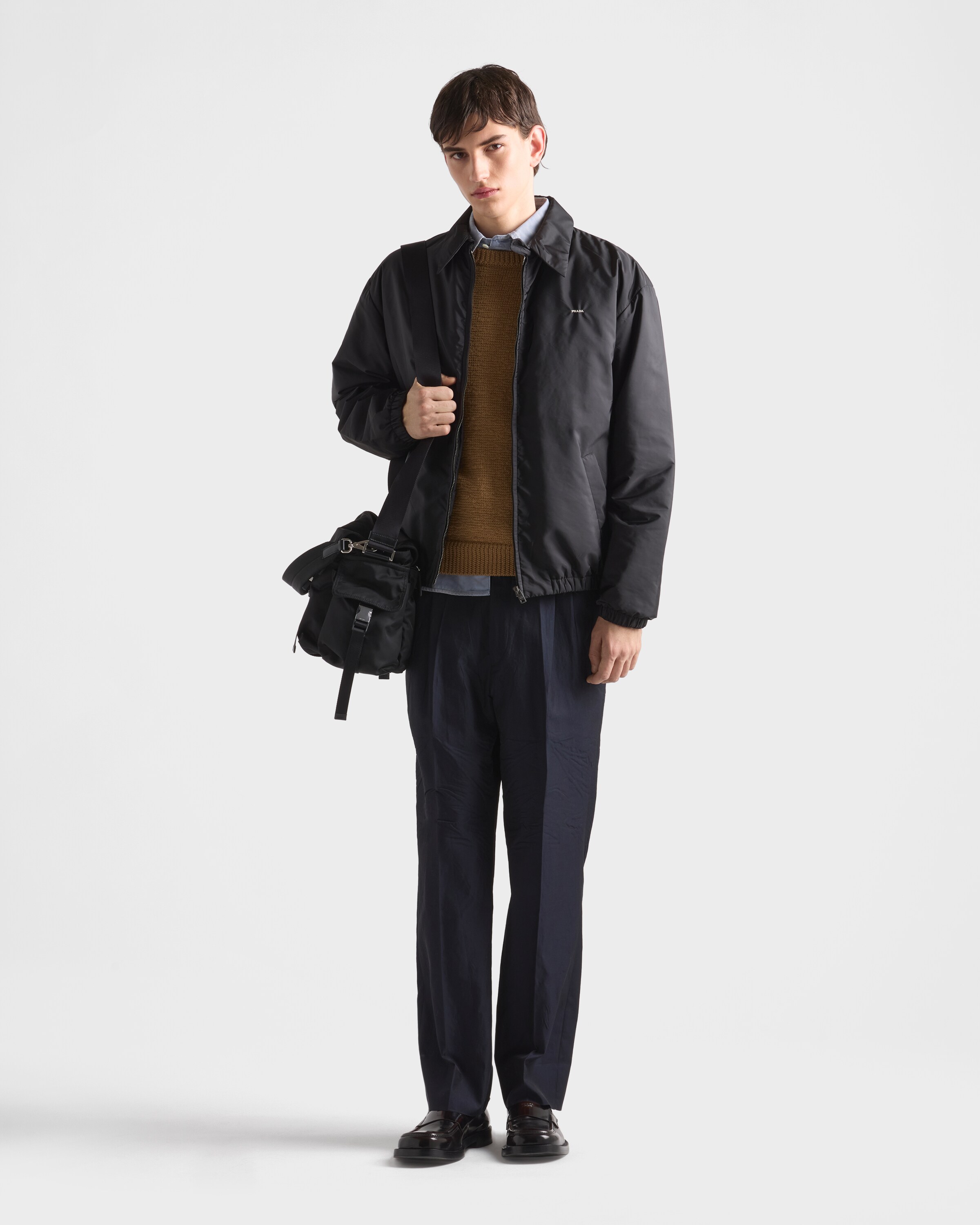 ブラック Re-nylon ブルゾンジャケット | PRADA