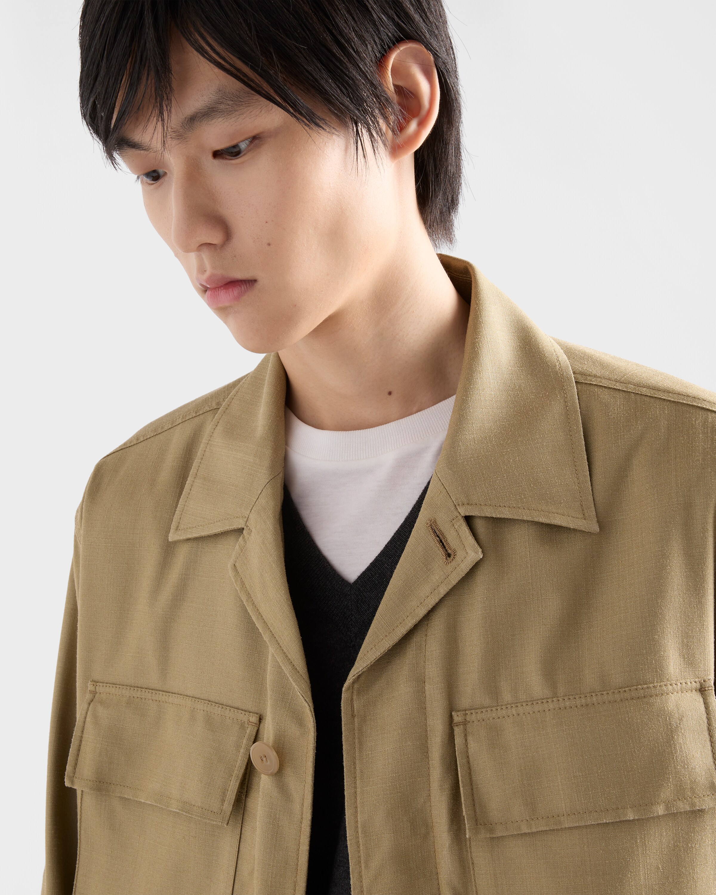カーキ シルク サファリ ジャケット | PRADA - 日本