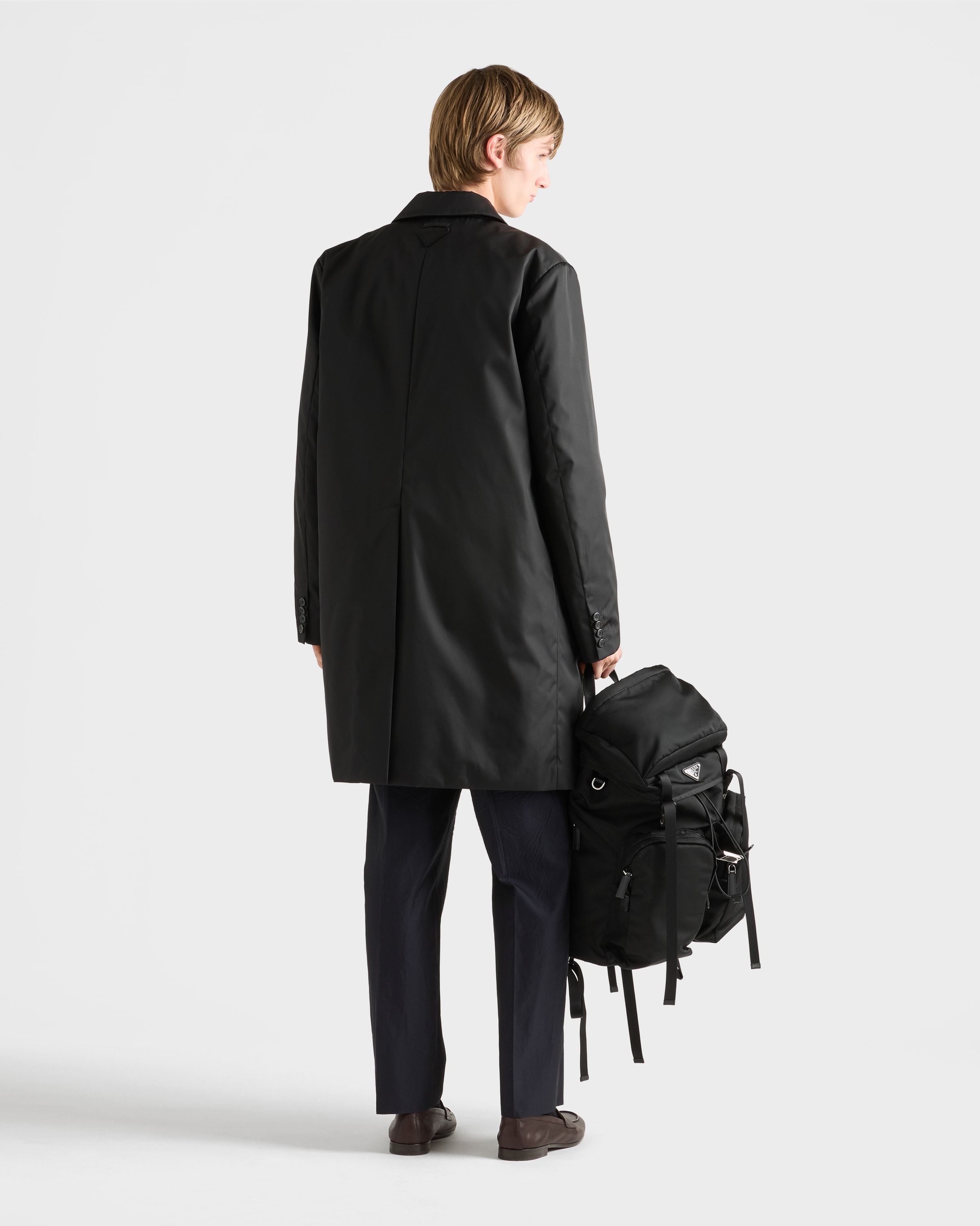 ブラック Re-Nylon コート | PRADA - 日本