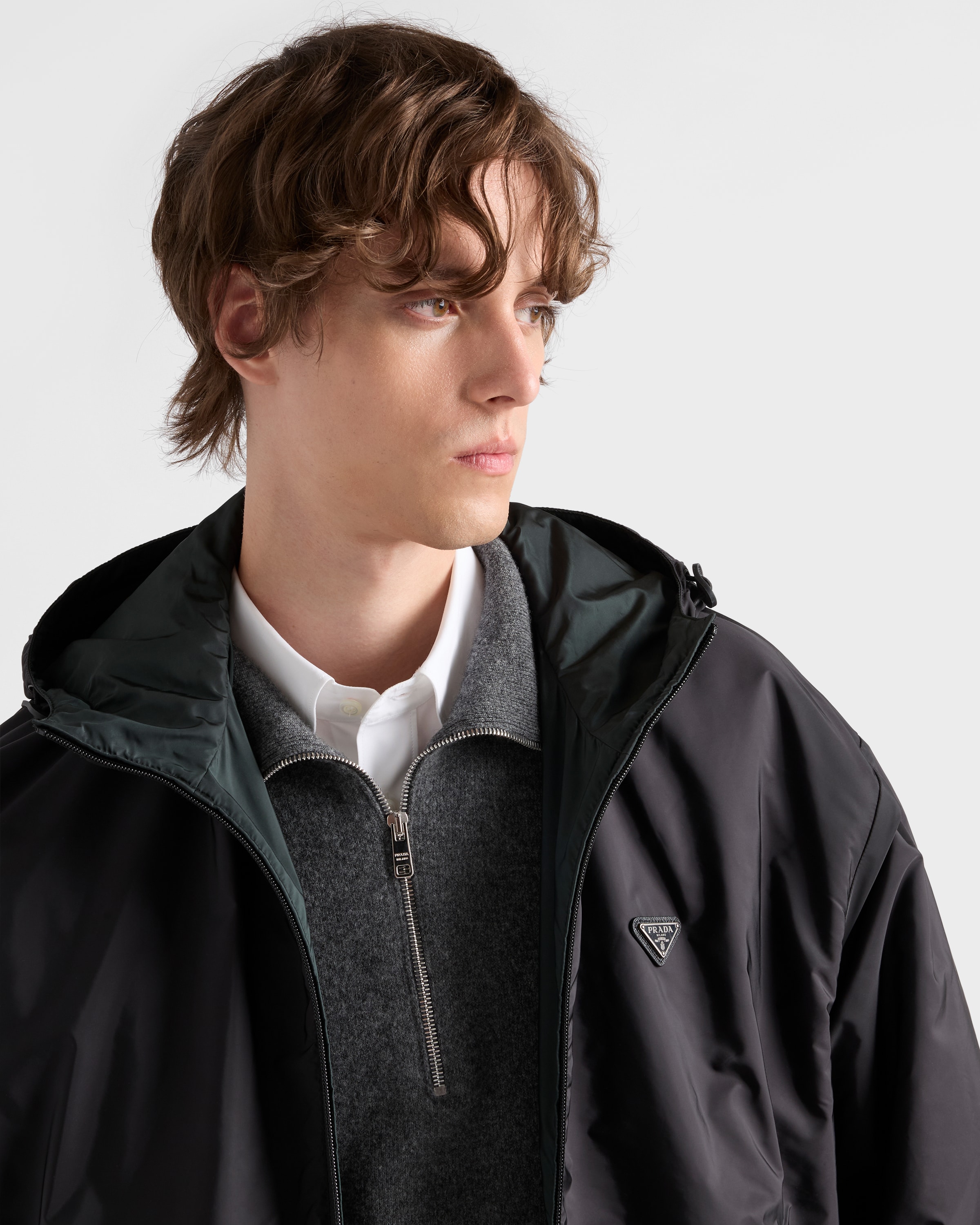 prada ナイロンシェルコート　リバーシブル Forest Green/black Reversible Re-nylon Jacket | PRADA - United States