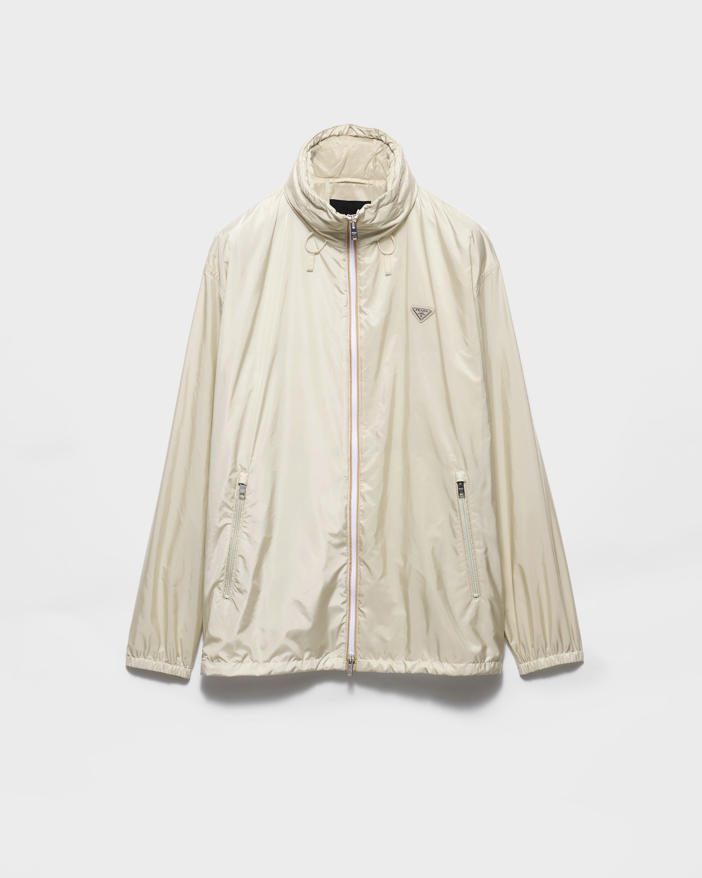 Chalk White/camel Re-nylon Jacket | PRADA - United States