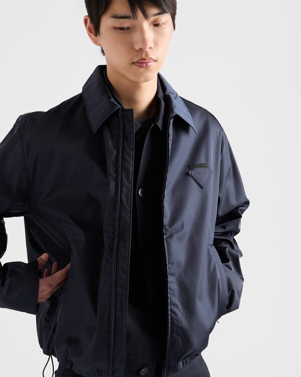 Re-Nylon blouson zipper jacket - Blue Re-Nylon blouson zipper jacket - Blue