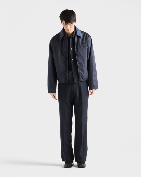 Re-Nylon blouson zipper jacket - Blue Re-Nylon blouson zipper jacket - Blue