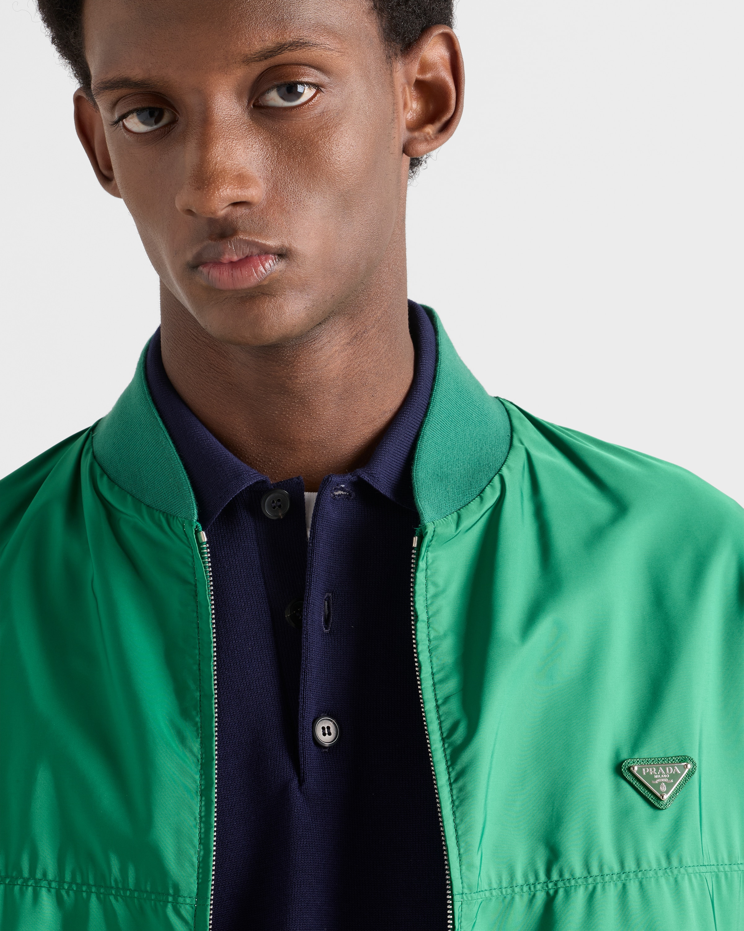 Emerald/Sky Reversible Re-Nylon bomber jacket | PRADA - United States