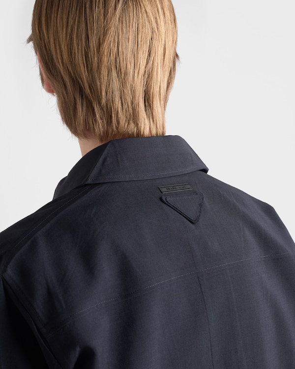 Blouson en mohair et laine - Bleu Blouson en mohair et laine - Bleu